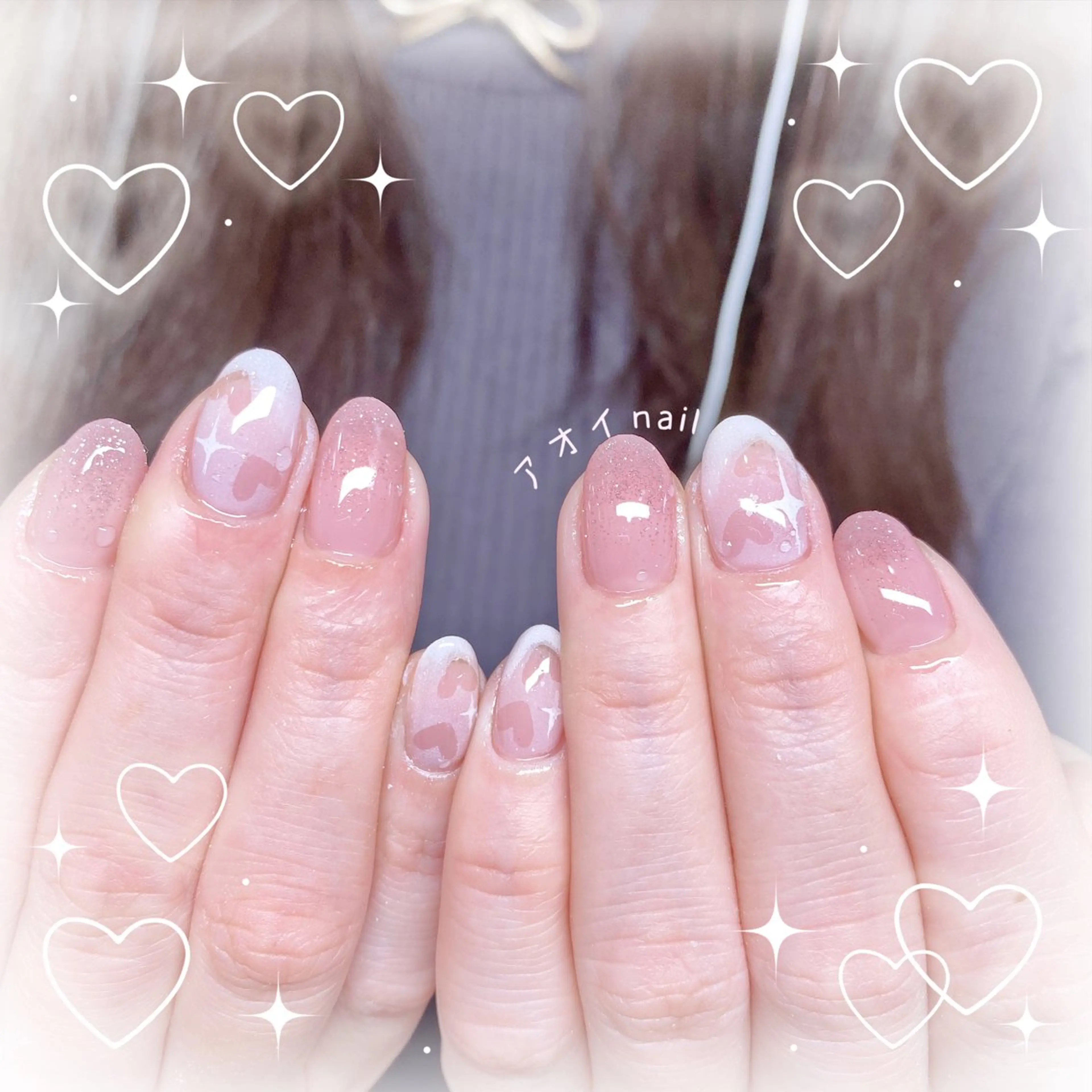 ネイル ハンドネイル ハンドケア ネイル＆アイラッシュ ∩_∩アオイのネイルデザイン