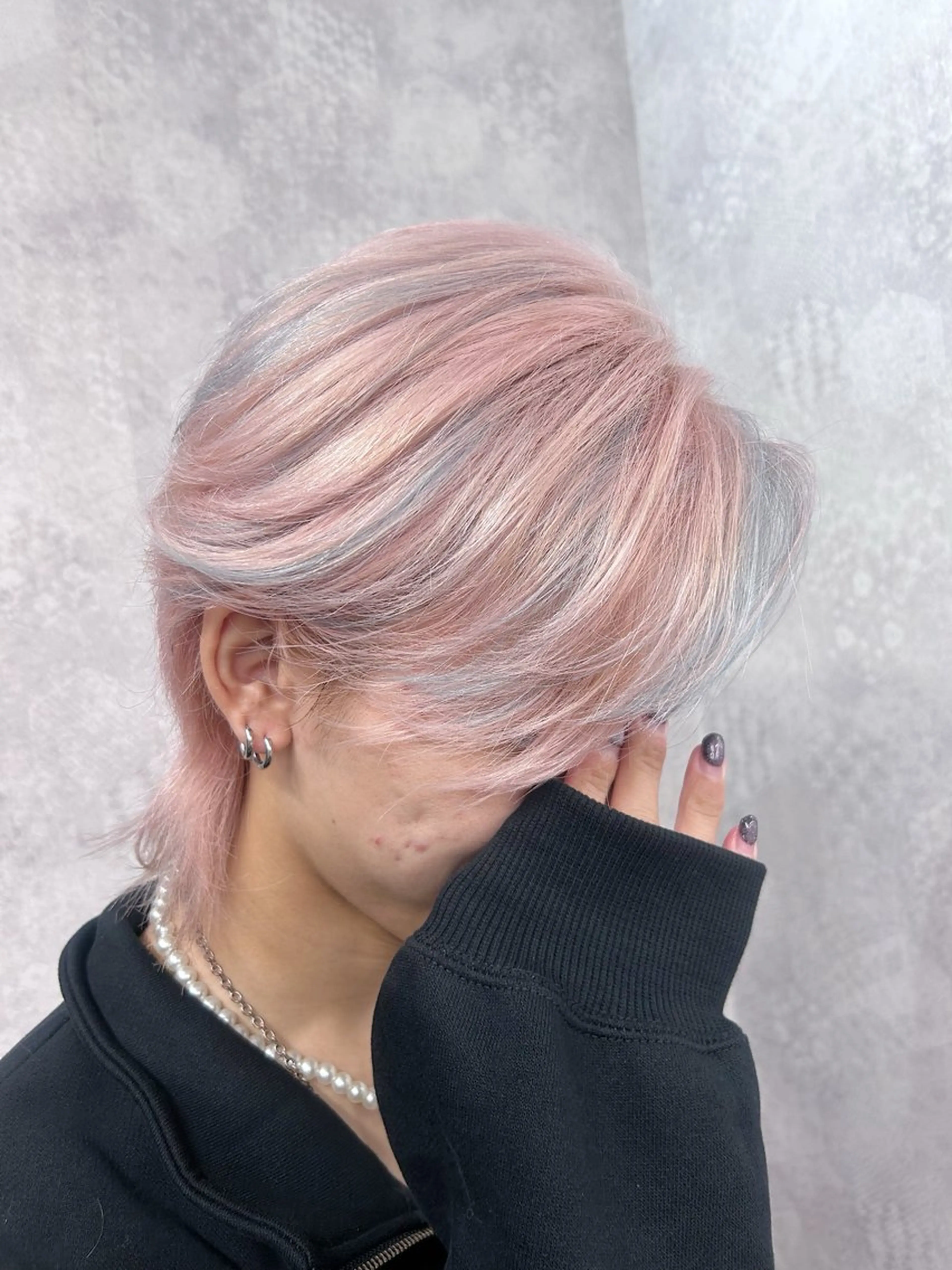 ロング カラー メンズ カット ヘアカラー 💕誰より可愛い💕 ピンク🎀YUUKAのヘアスタイル