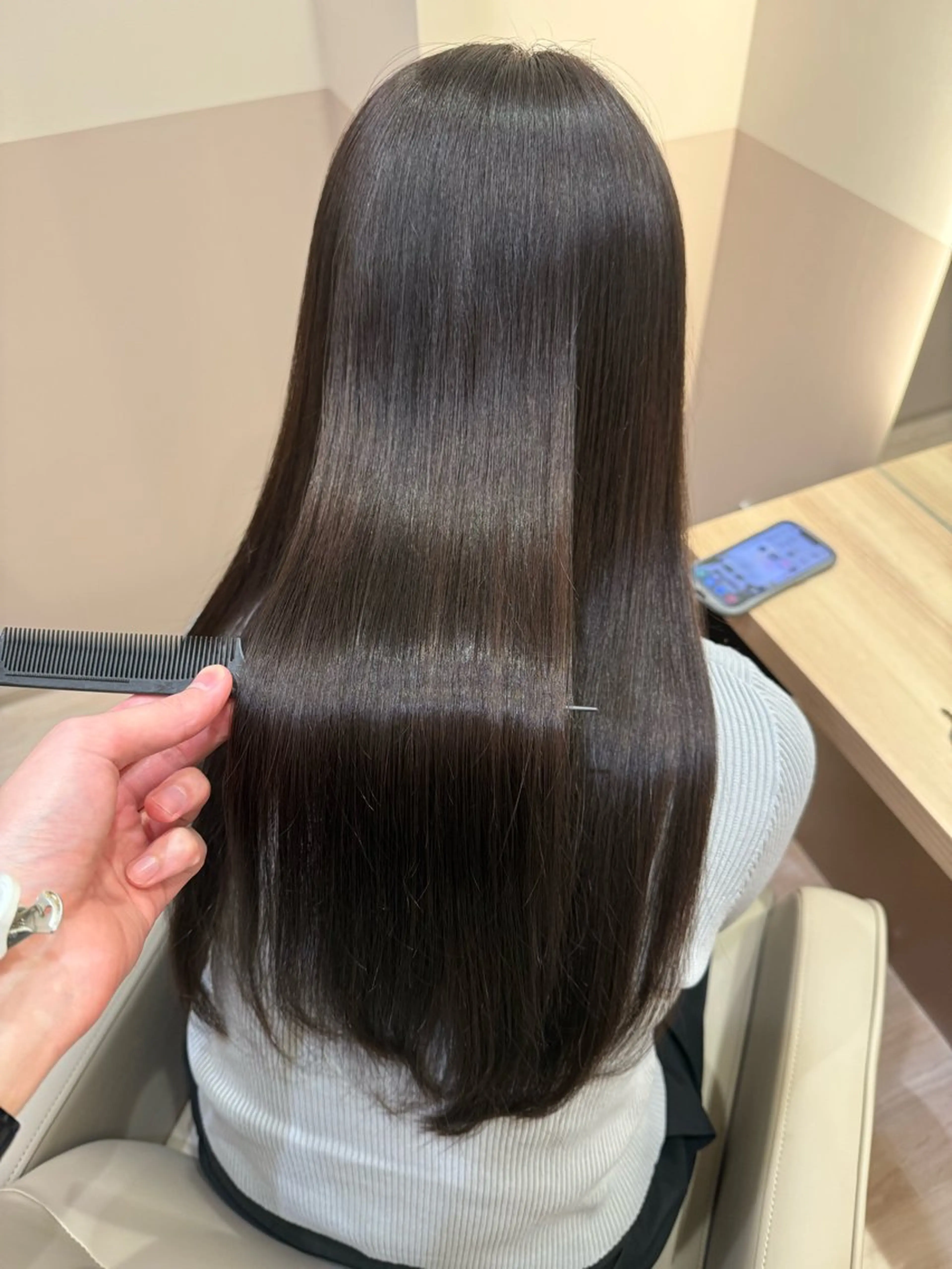 ロング カラー ヘアカラー トリートメント 髪質改善、全席個室、 錦糸町⭐️原孝嘉のヘアスタイル