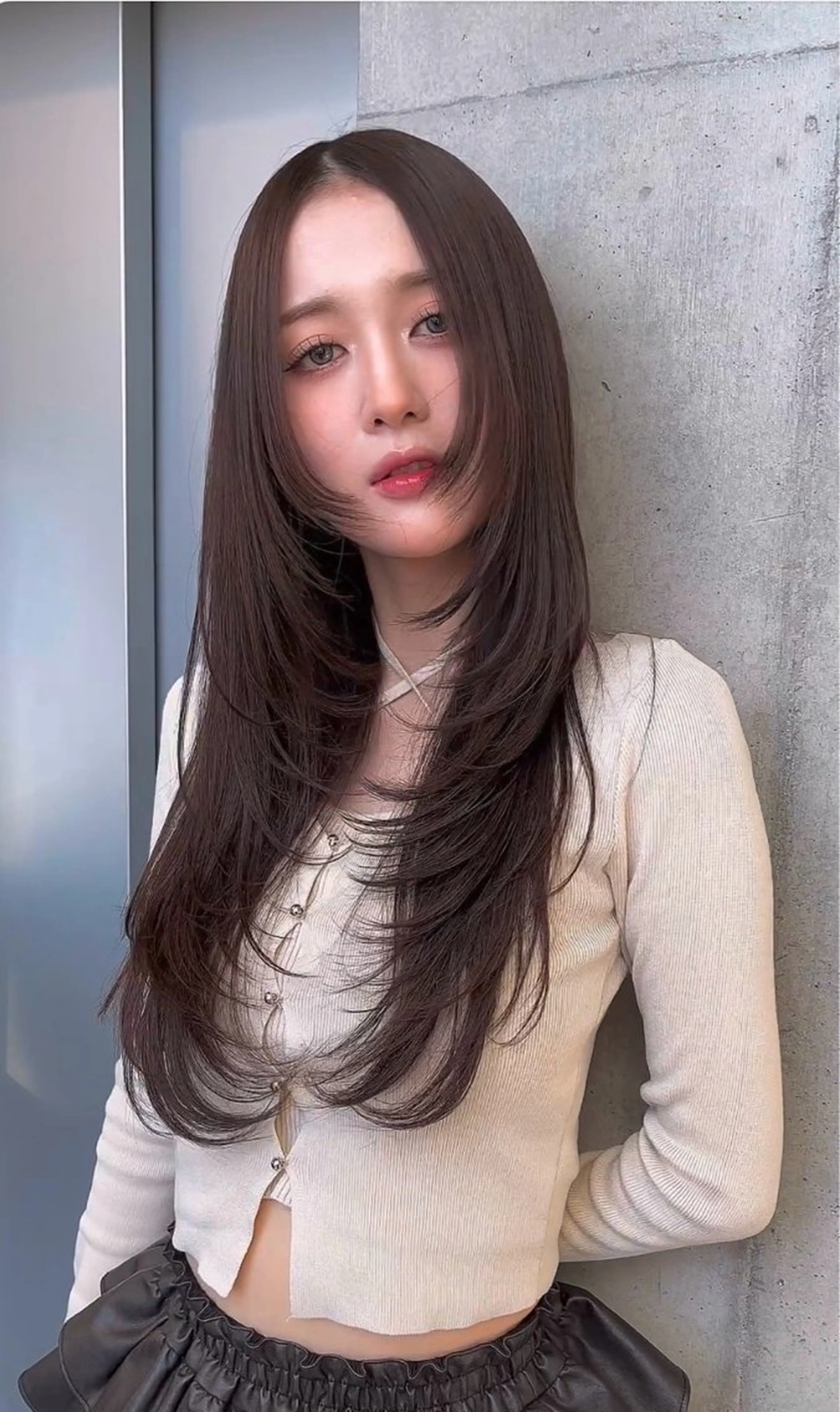 セミロング カラー パーマ カット 縮毛矯正 トリートメント レイヤー/グレージュ 赤み消し/コウスケのヘアスタイル