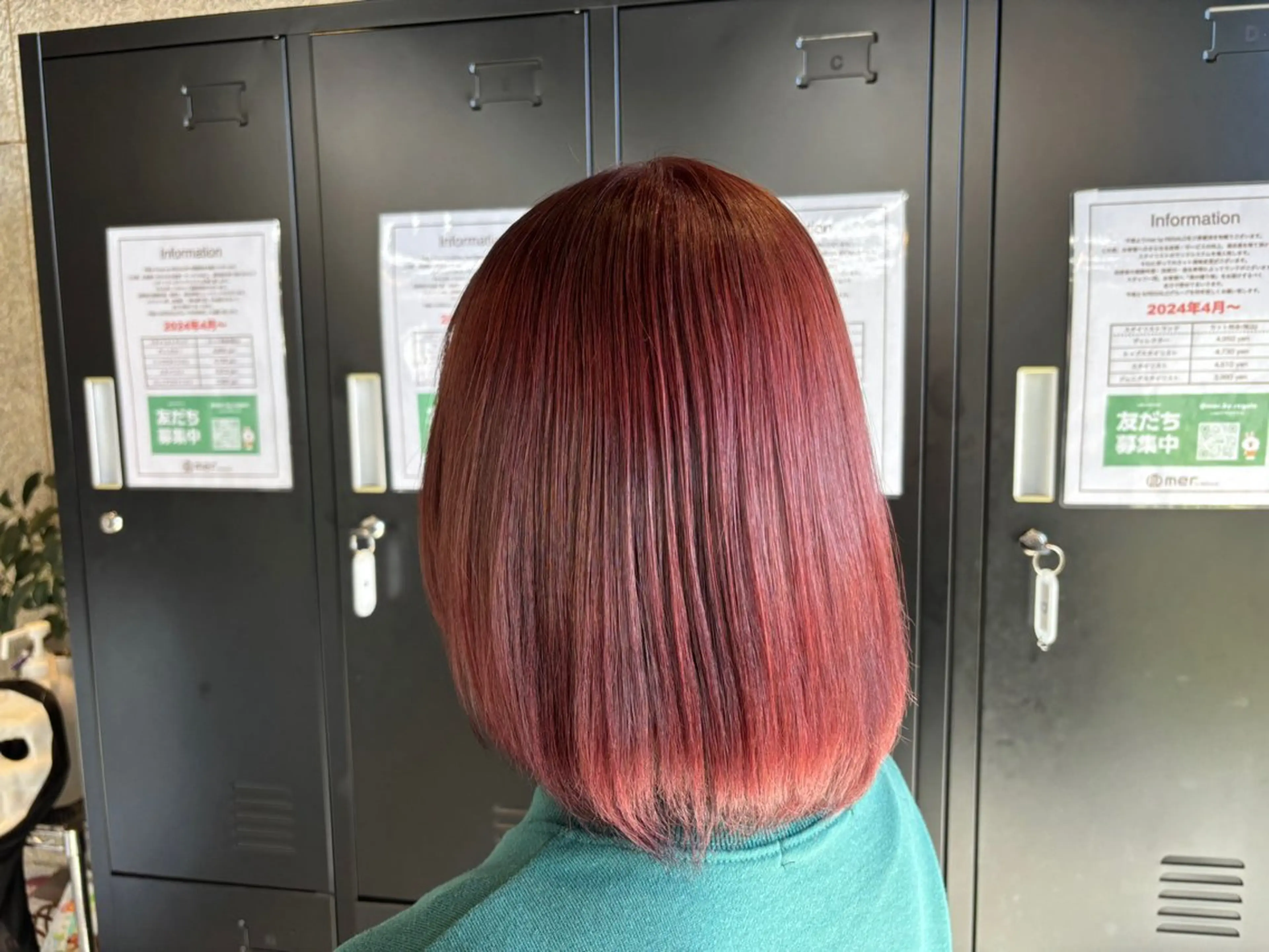 ミディアム カラー ピンクカラー レッドカラー 🌷艶感カラー🌷 富施　優花のヘアスタイル