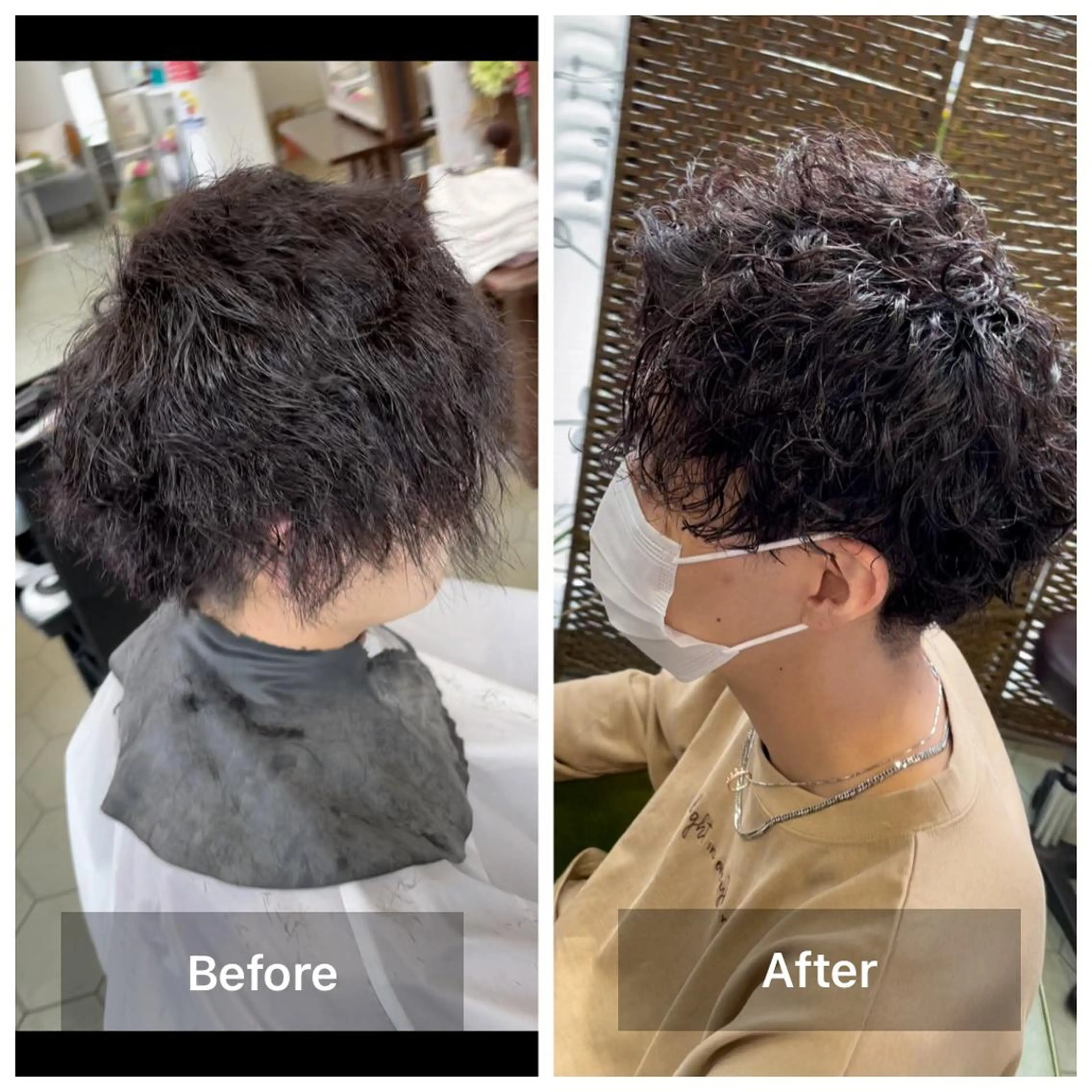 ショート パーマ メンズ カット パーマ ヘアセット share salon　SCENA所属・堤太志 メンズパーマ特化のヘアスタイル