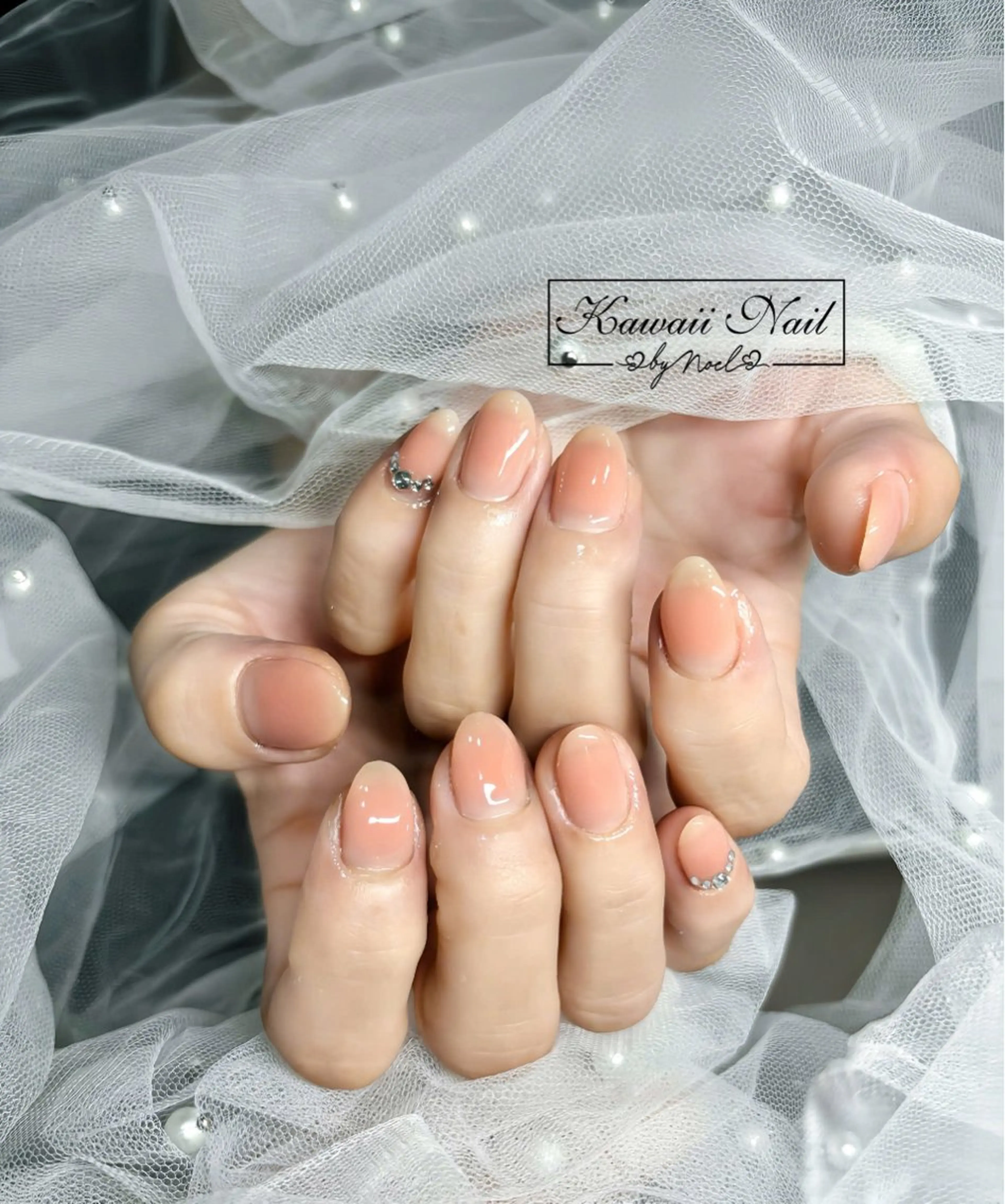 ネイル アートネイル 長さ出し フットネイル フレンチネイル ジェルネイル ハンドネイル フットネイル ハンドケア Kawaii Nail Salon所属・Kawaii-jp Tomisatoのネイルデザイン