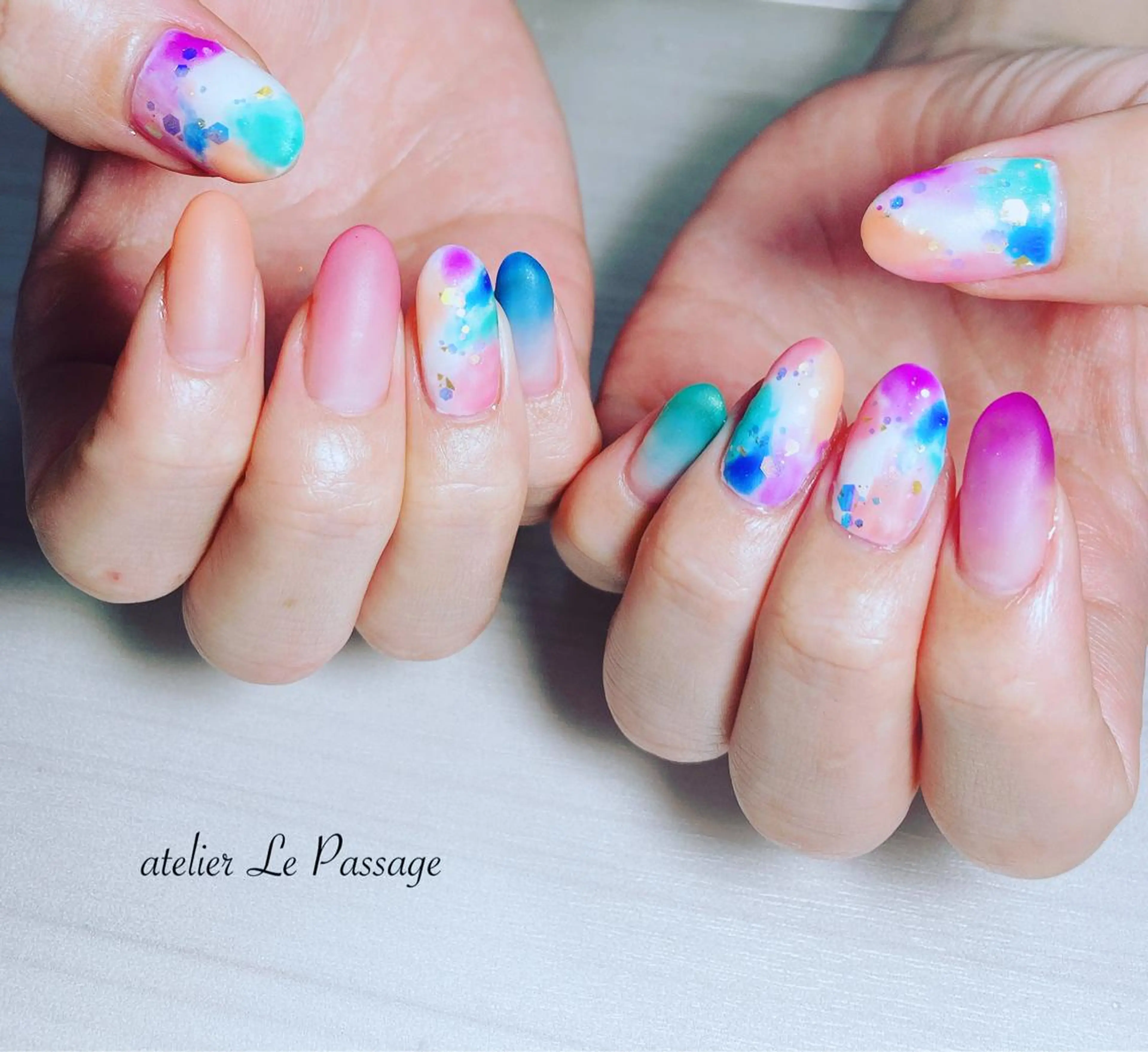 ネイル ジェルネイル ニュアンスネイル パラジェル 春ネイル 冬ネイル Atelier Le Passage所属・h nakatsukaのネイルデザイン