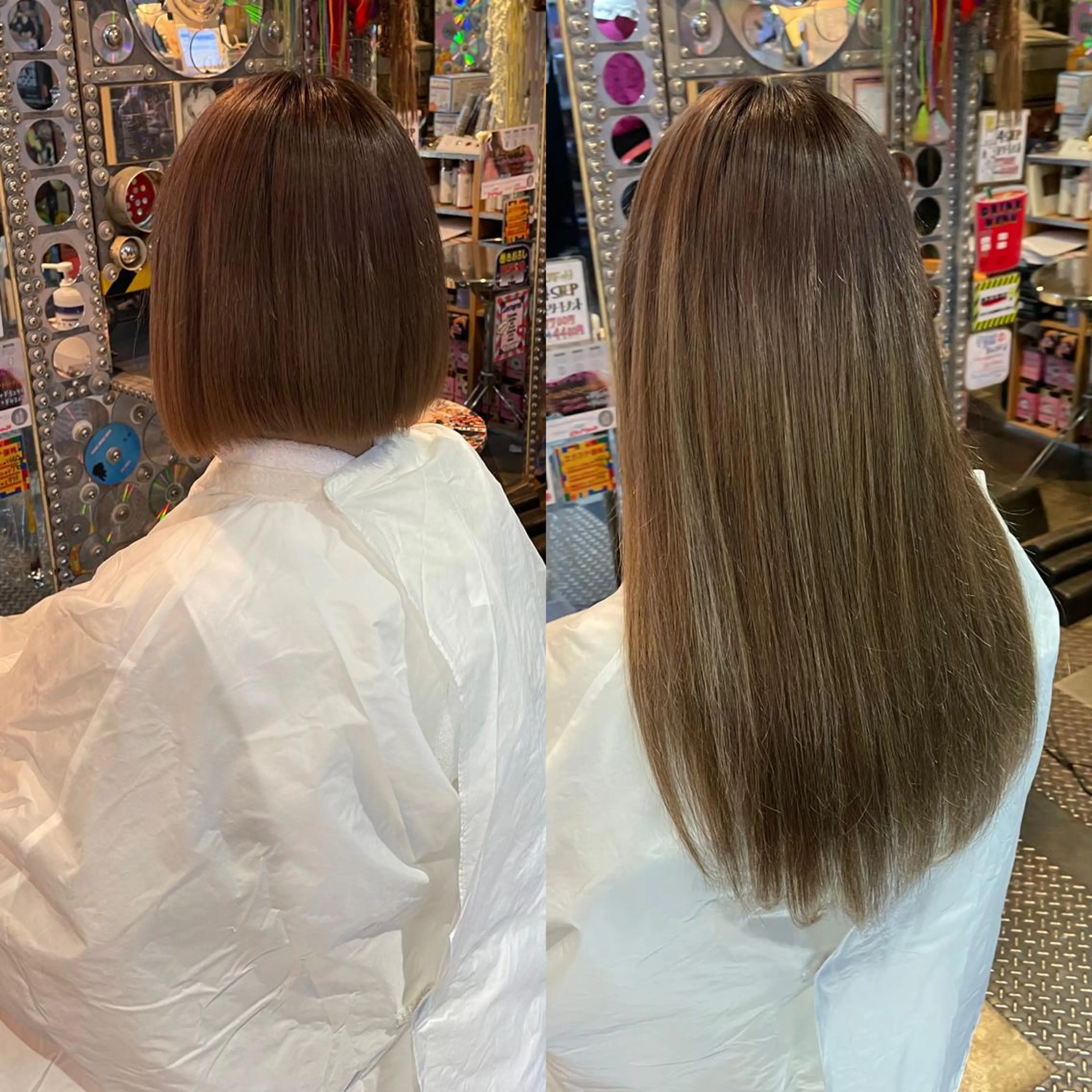 ショート カラー ヘアアレンジ 編み込みエクステ シールエクステ エクステ haco+所属・🌈派手髪エクステ ブレイズ🌈ひろとのヘアスタイル