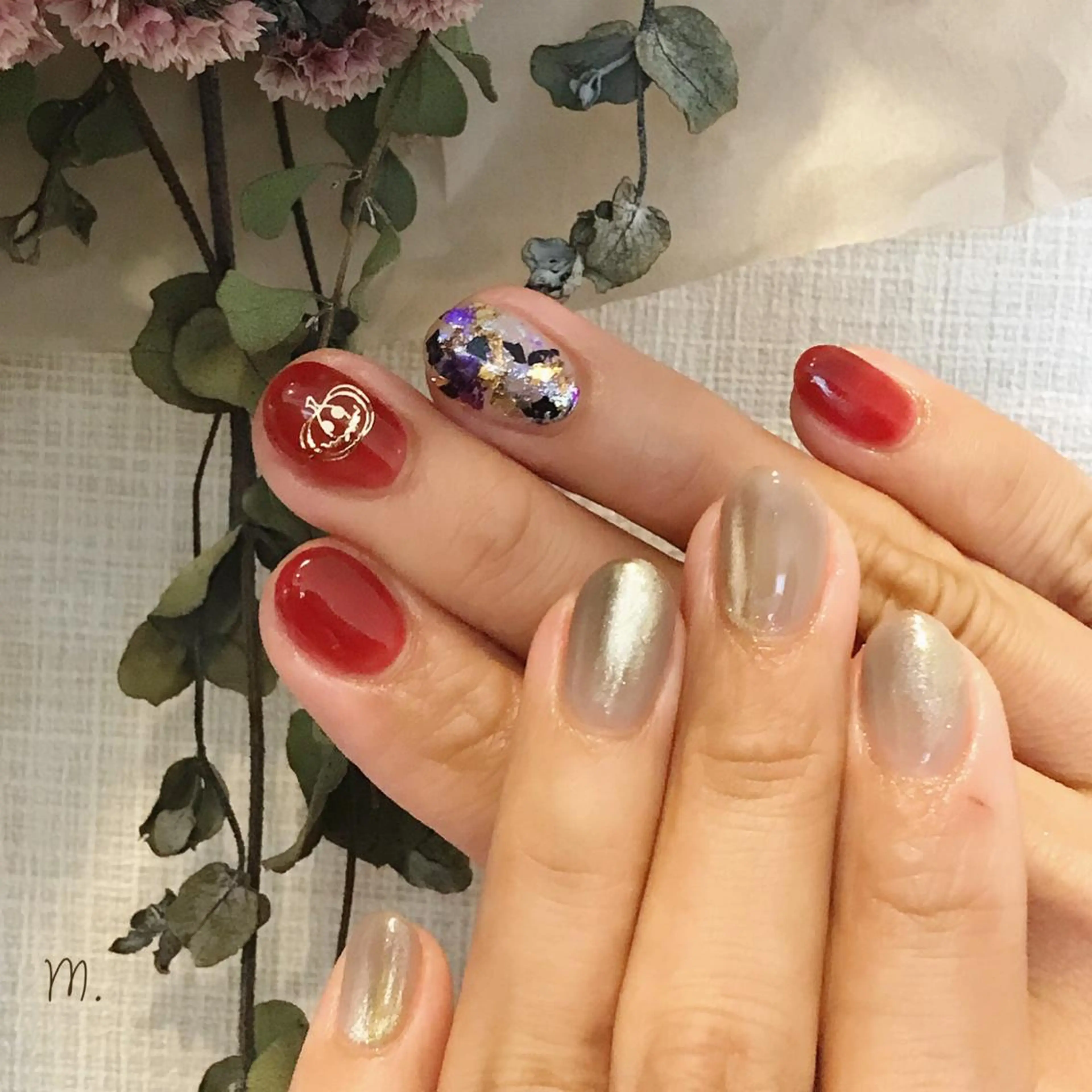 ネイル ハロウィン ミラーネイル ハンドネイル Nakazawa Mayuのネイルデザイン