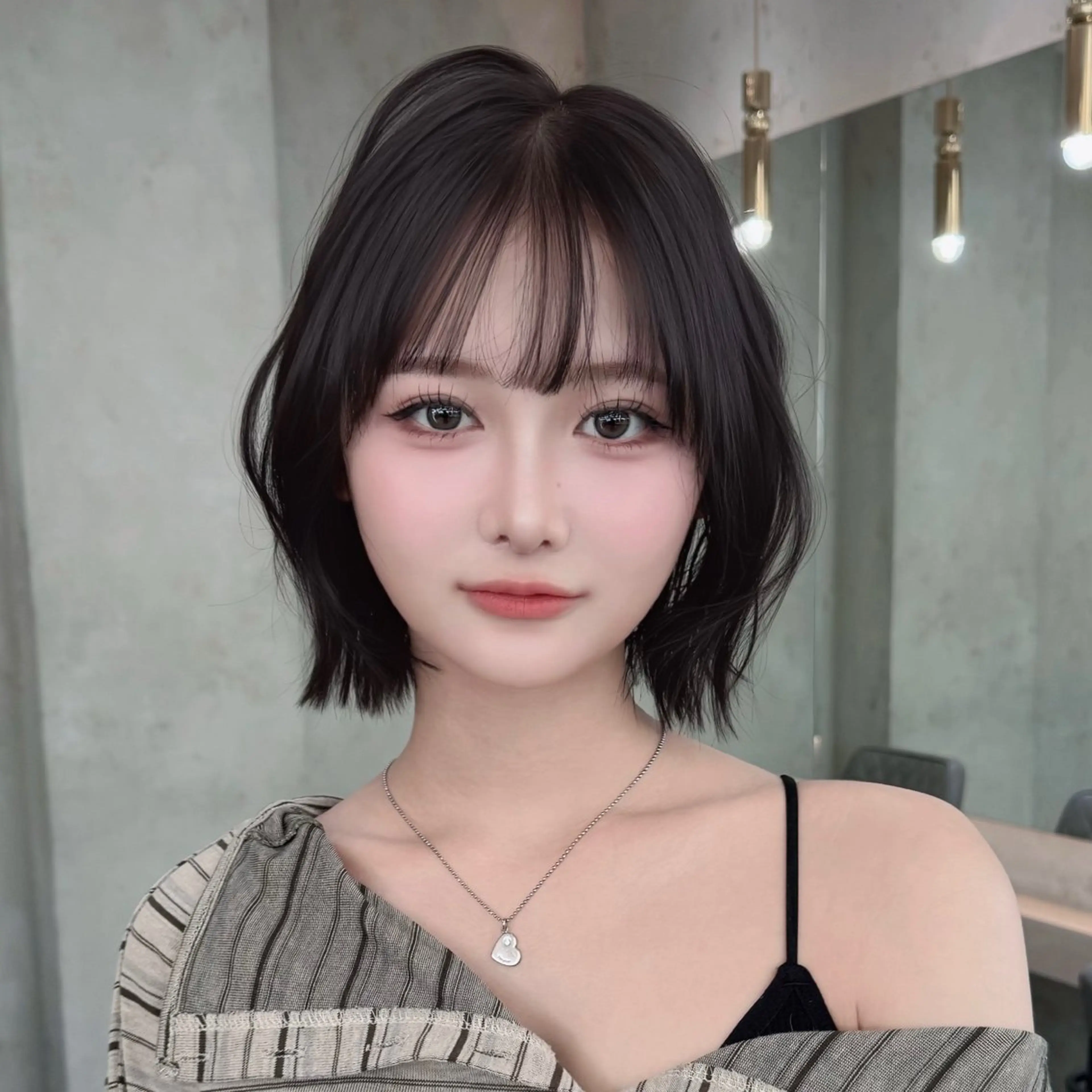 ショート カット ヘアカラー トリートメント ボブ韓国風レイヤー 髪質改善/畠中ケントのヘアスタイル