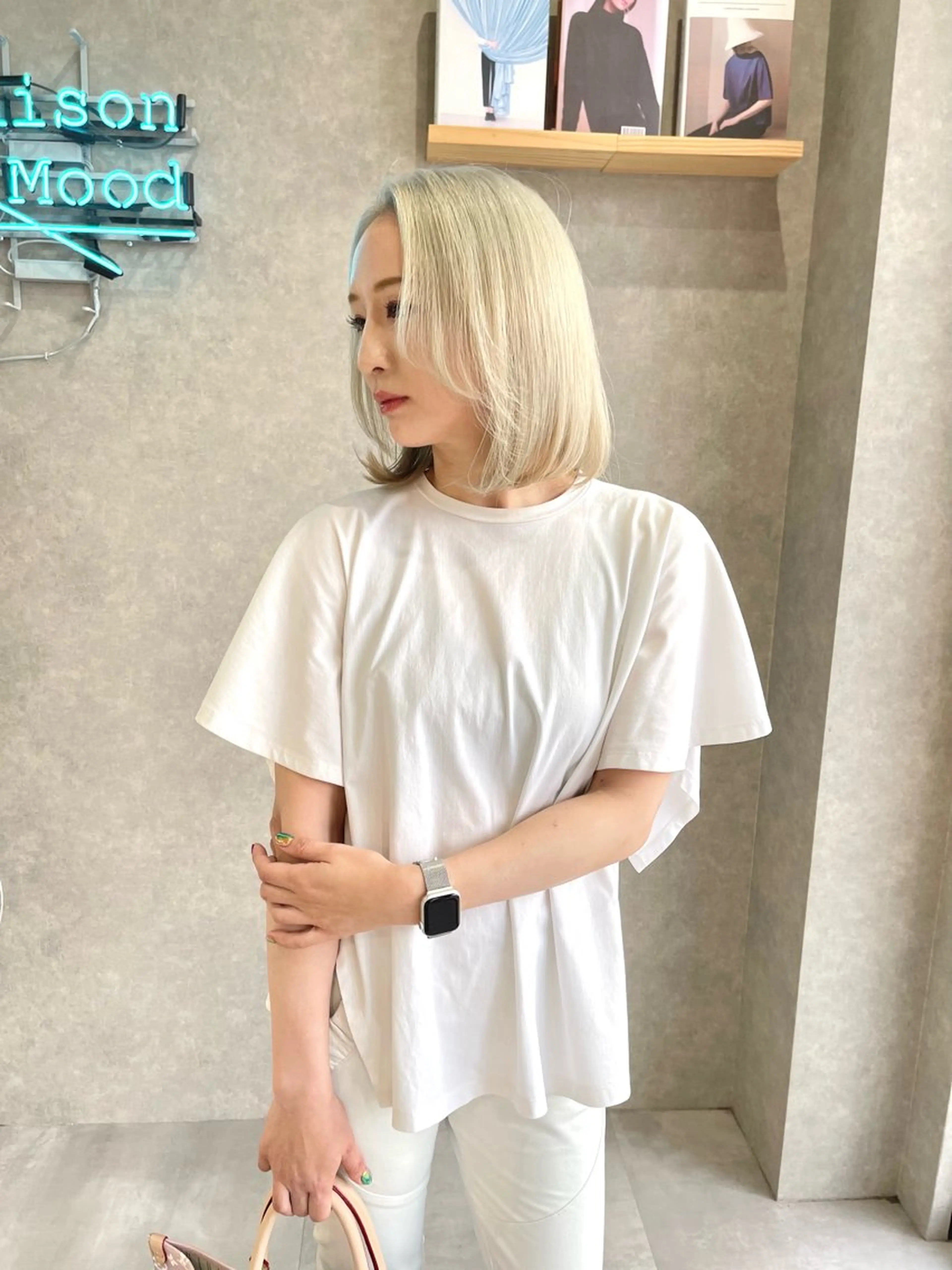 ミディアム カラー ヘアカラー トリートメント mood tatemachiのヘアスタイル