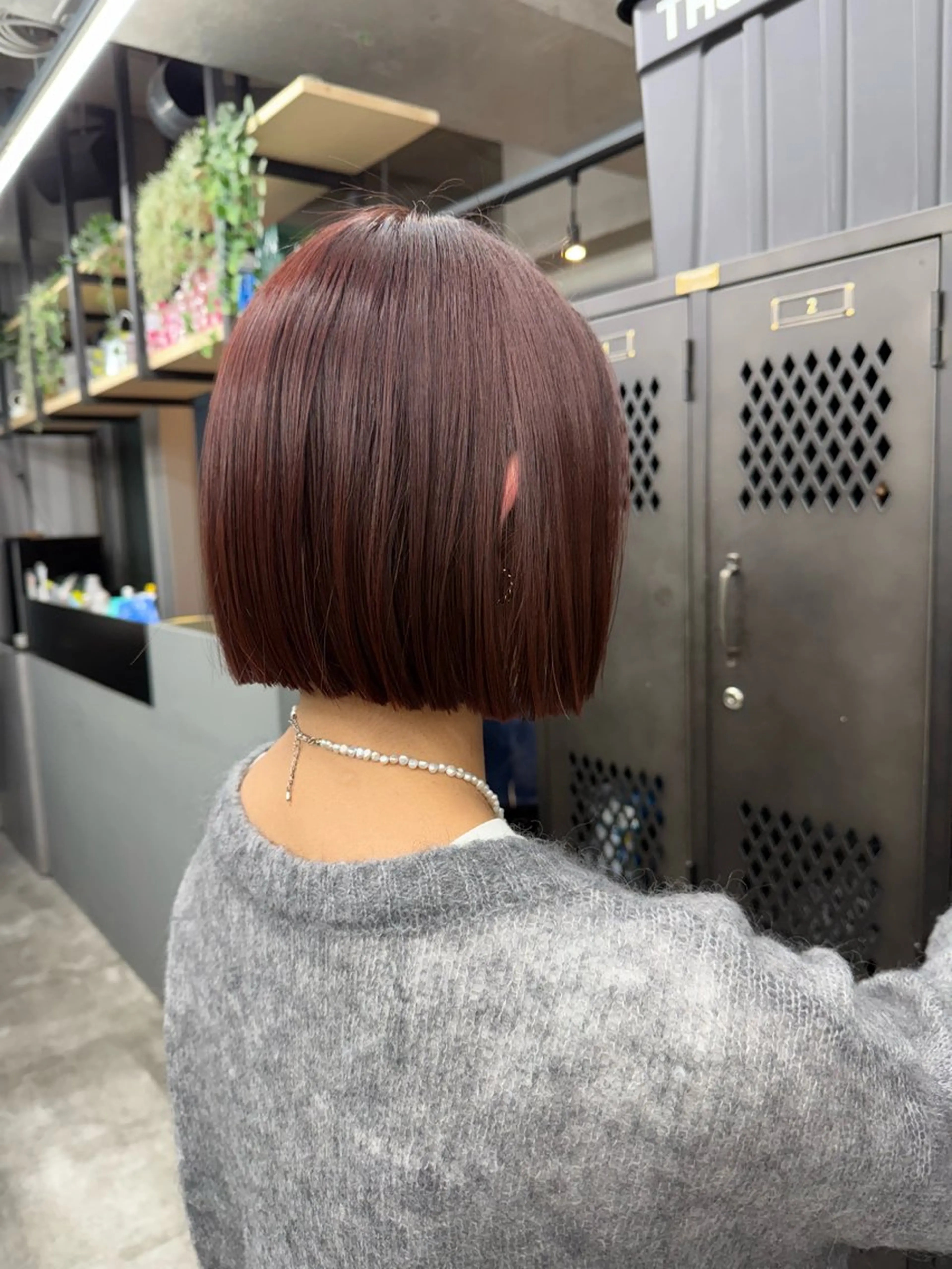 ショート カット ヘアカラー 切りっぱなしボブ/ 小顔ボブNANAのヘアスタイル