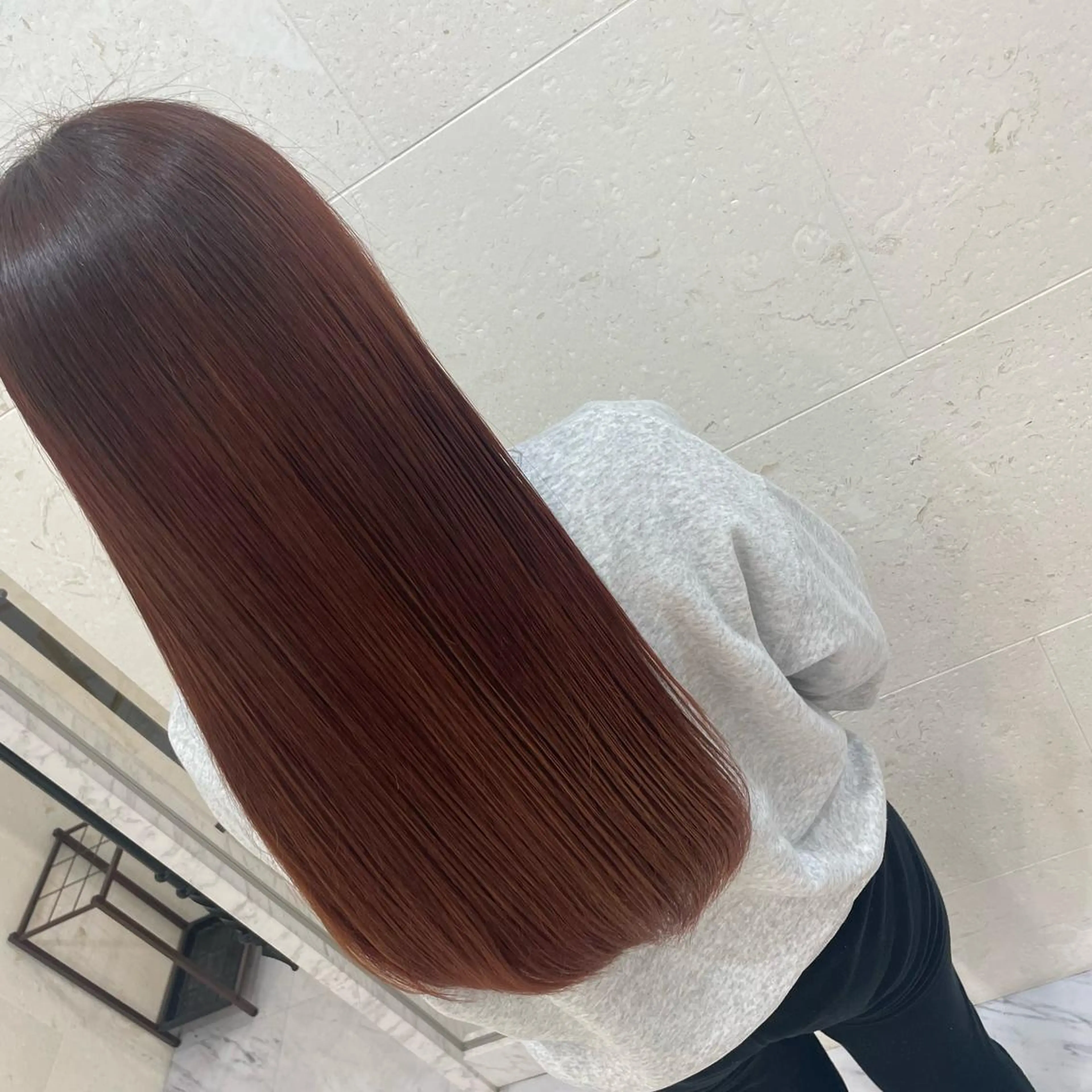 ロング カラー ピンクカラー 安田 柚月のヘアスタイル