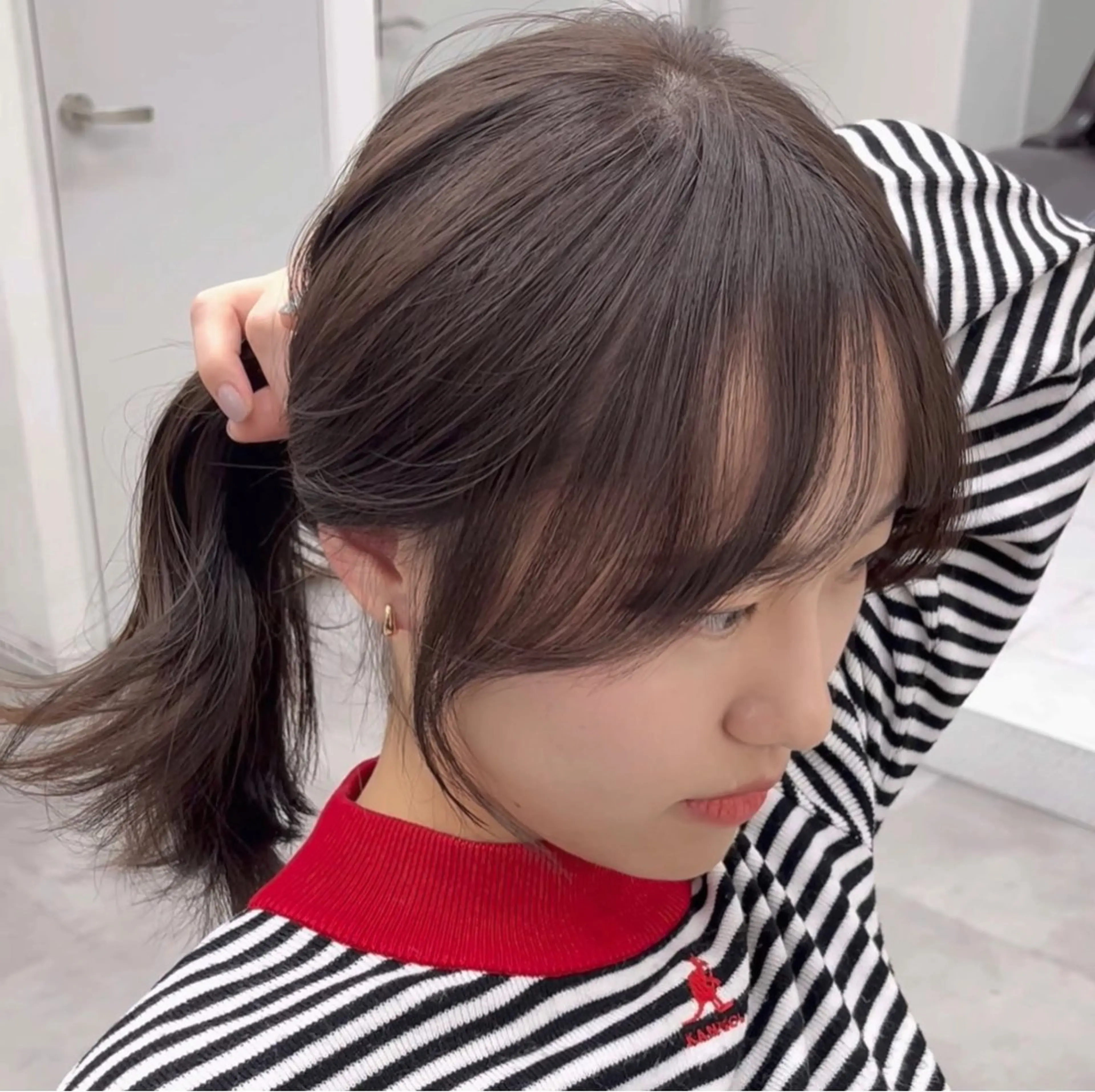 ロング カラー グレージュ 天王寺髪質改善なら よしみさん✨のヘアスタイル