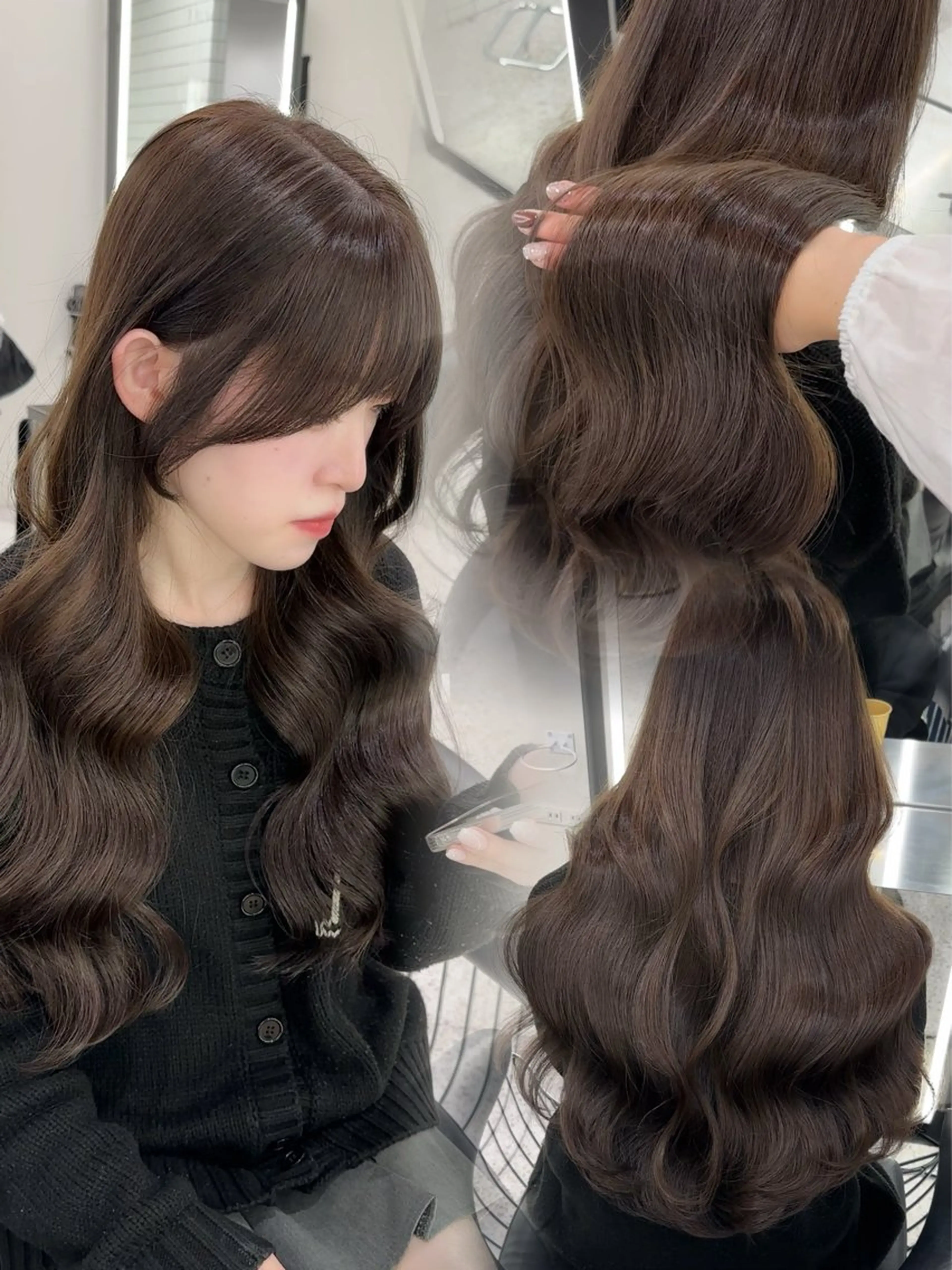 ロング カラー カット ヘアカラー トリートメント ブリーチなしヘーゼル 🤎透明感カラー 唯のヘアスタイル