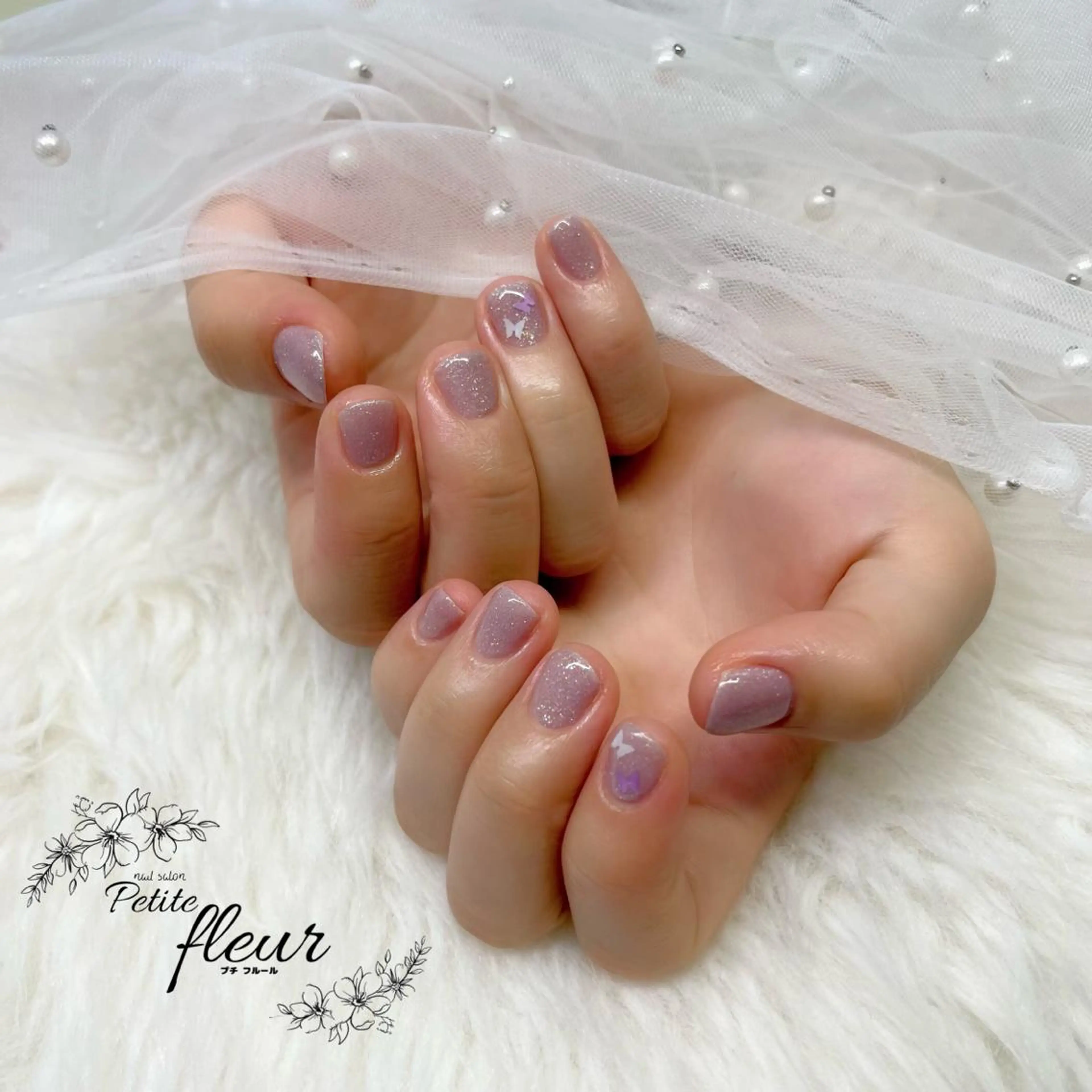 ネイル ブルー ホログラムネイル ラメ(グリッター) ピンク フットネイル ❁⃘*。Petite fleur❁⃘*りさのネイルデザイン