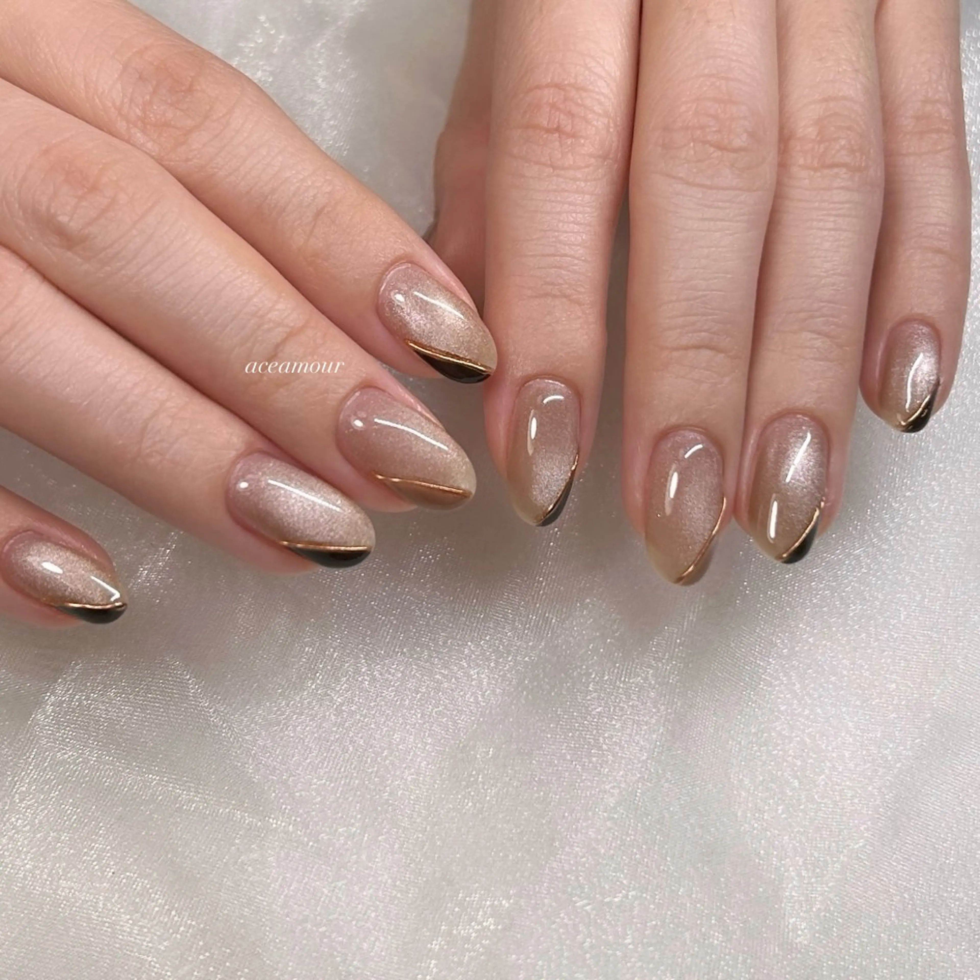 ネイル ブラウン マグネットネイル ハンドネイル ネイル/耳つぼ /新ホワイトニングのネイルデザイン