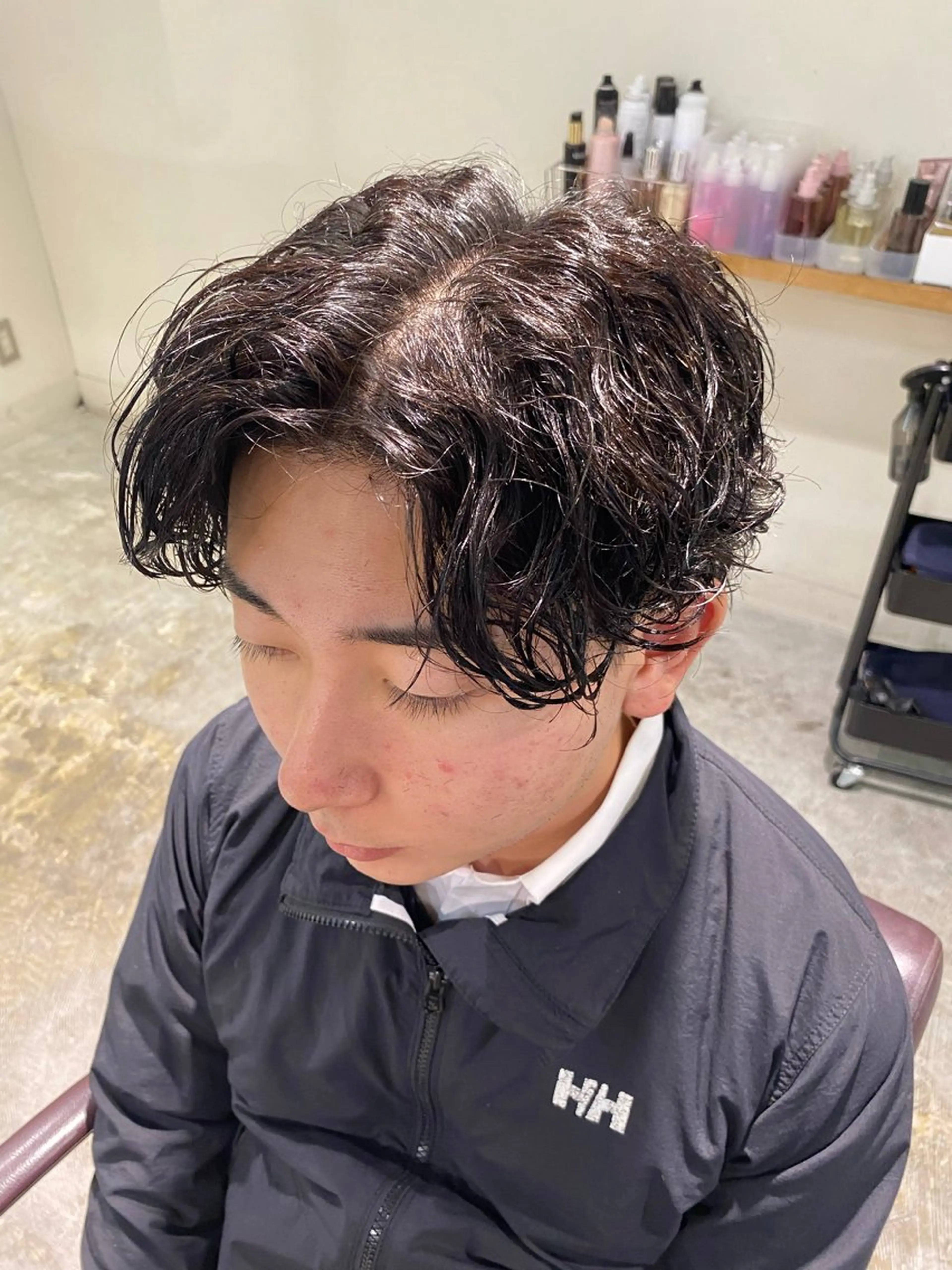 パーマ メンズ カット パーマ パーマ特化/海外風 パーマフェザー/真生のヘアスタイル