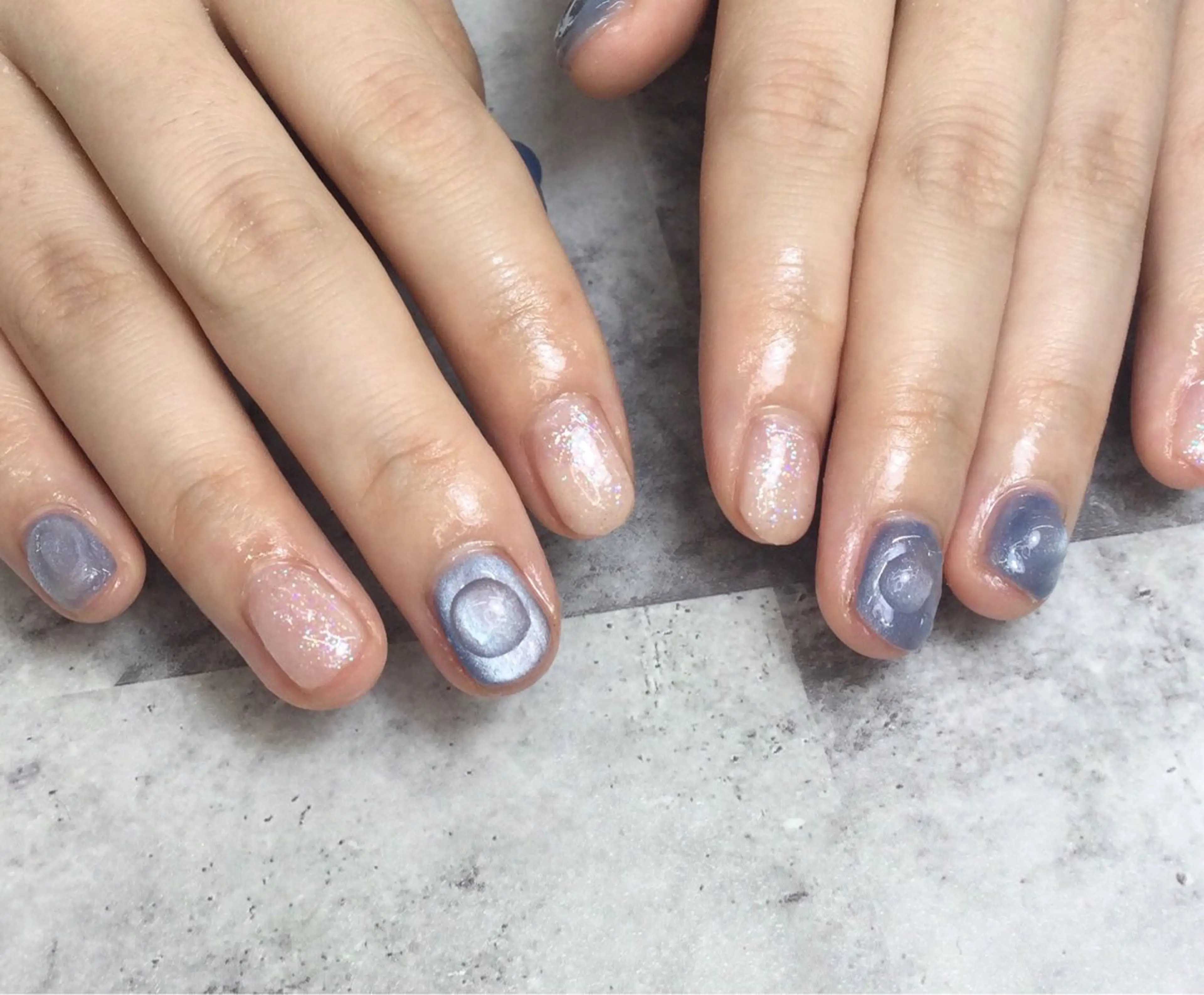 ネイル 長さ出し ジェルネイル マグネットネイル 持ち込み ワンカラーネイル Nail Day 四条烏丸店のネイルデザイン