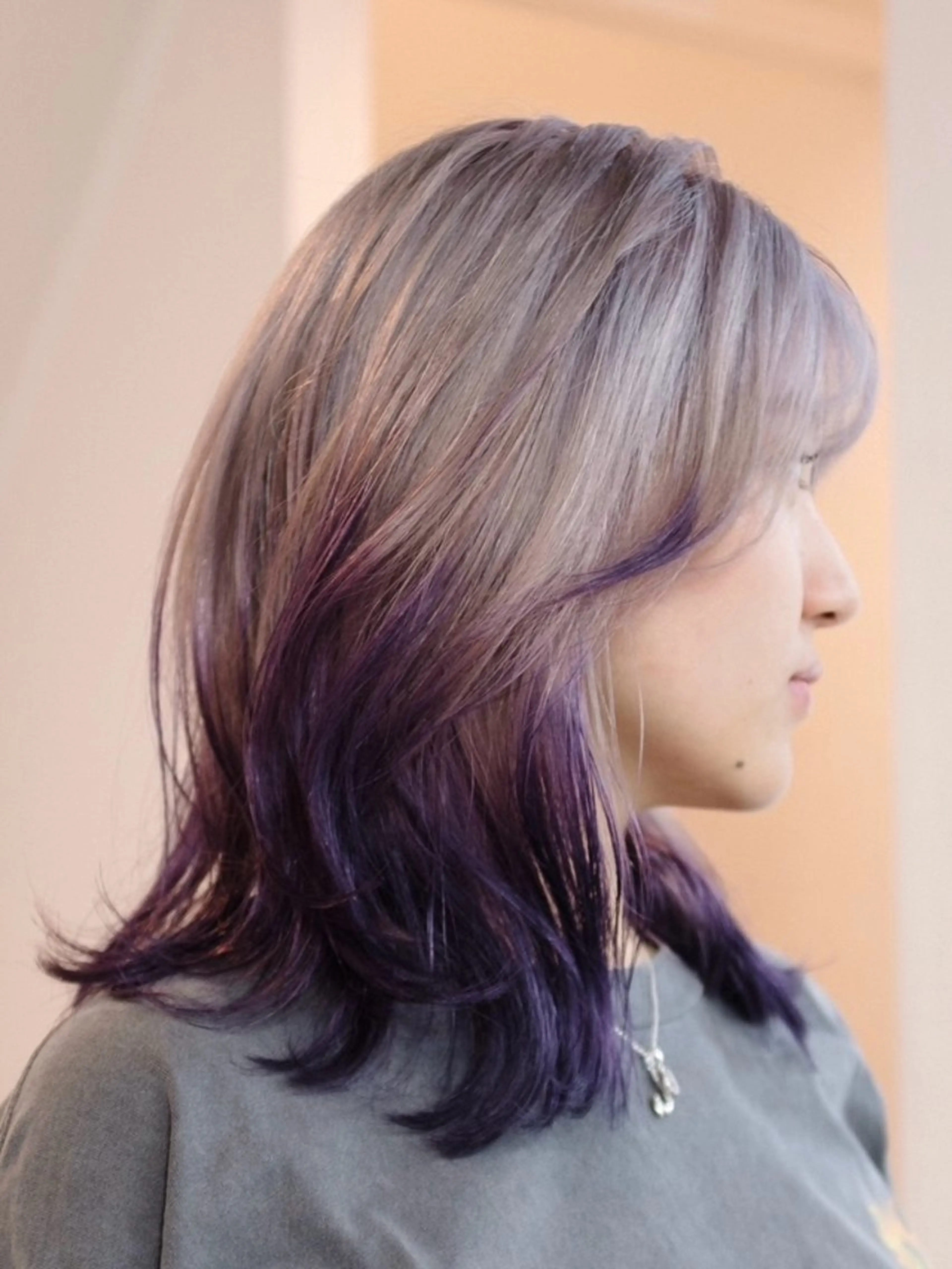 ミディアム カラー ヘアアレンジ ヘアカラー トリートメント HAIR SALON fuugaせんげん台店所属・ハイトーン/デザイン カラー/あおいのヘアスタイル