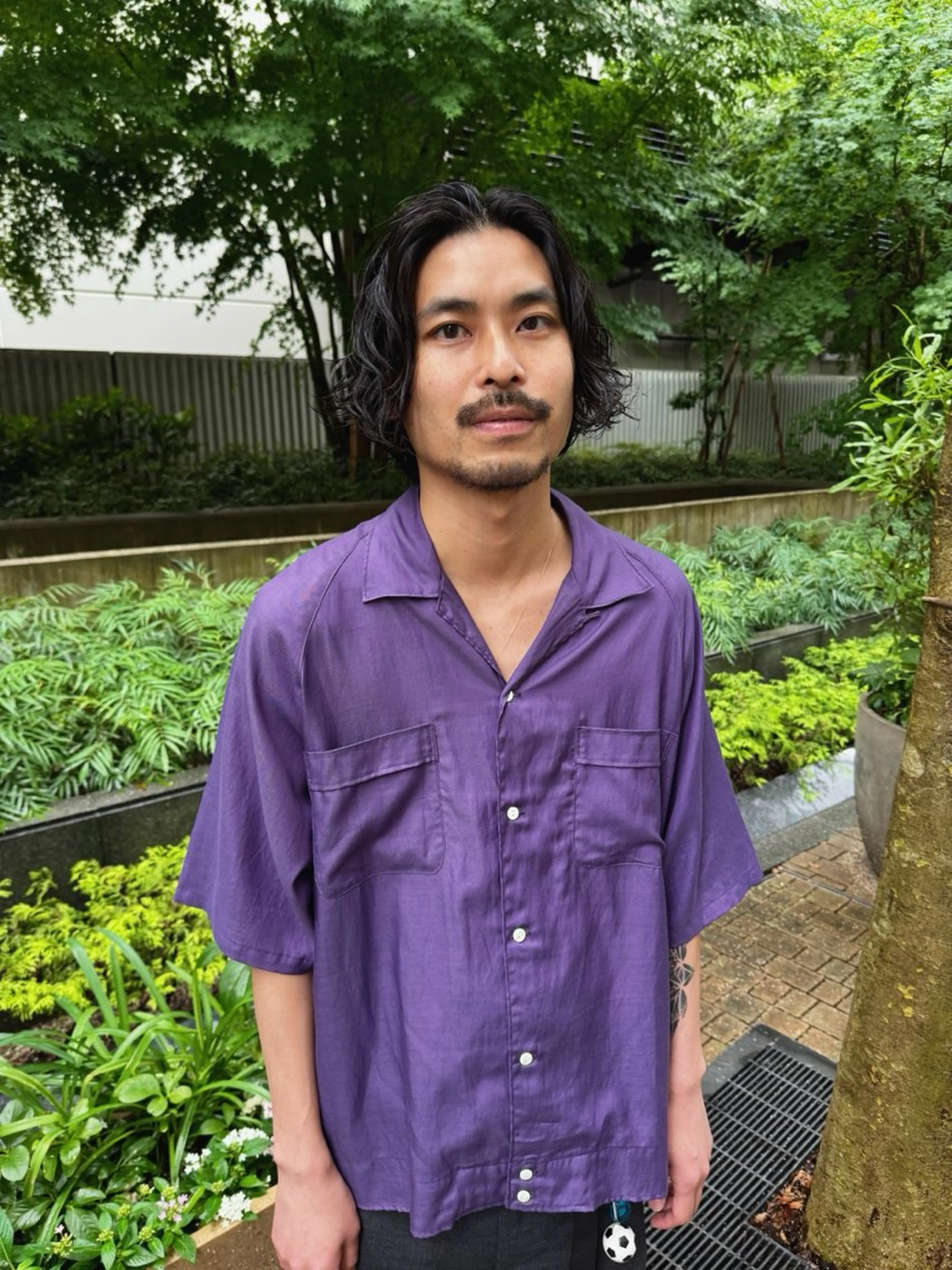 ミディアム パーマ メンズ カット パーマ トリートメント SALOWIN 名古屋Suite店所属・難波 晃助のヘアスタイル