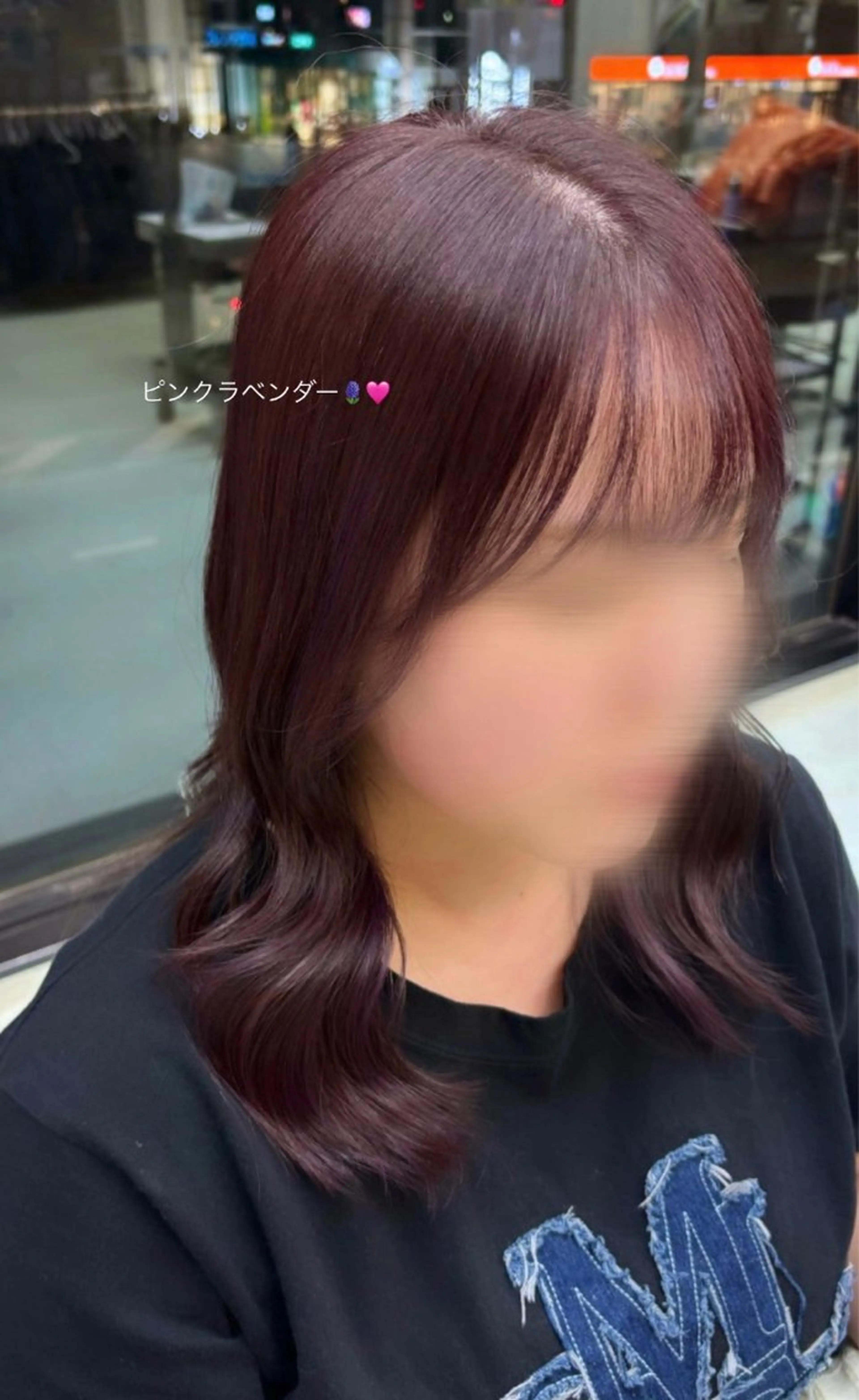 ミディアム ピンクラベンダー ヘアカラー WiLL 西宮　梶岡 日菜/艶感カラーのヘアスタイル