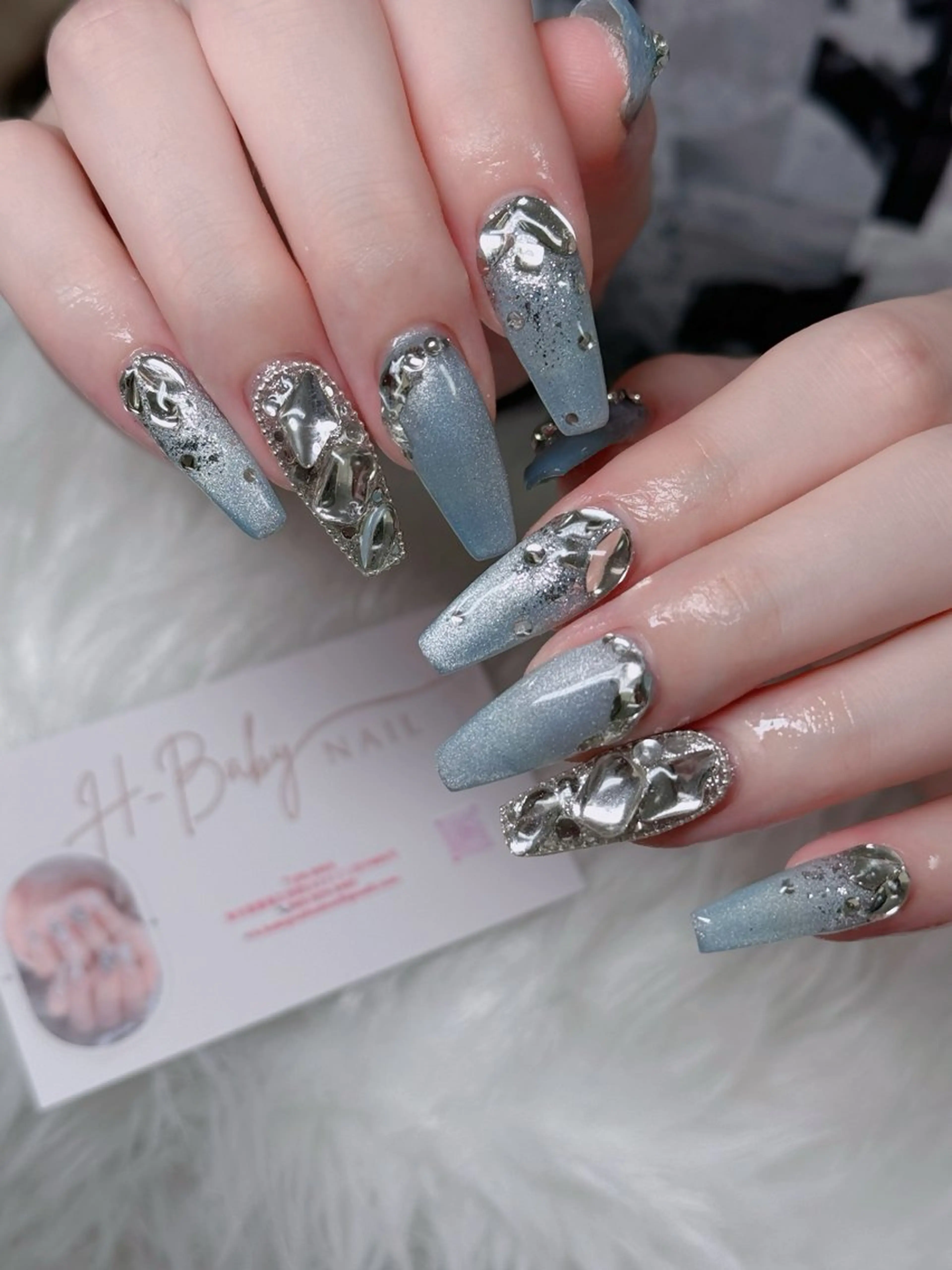 ネイル フレンチネイル ジェルネイル ガラスフレンチ ハロウィン ハート H.baby nail所属・H.baby Nail Salonのネイルデザイン