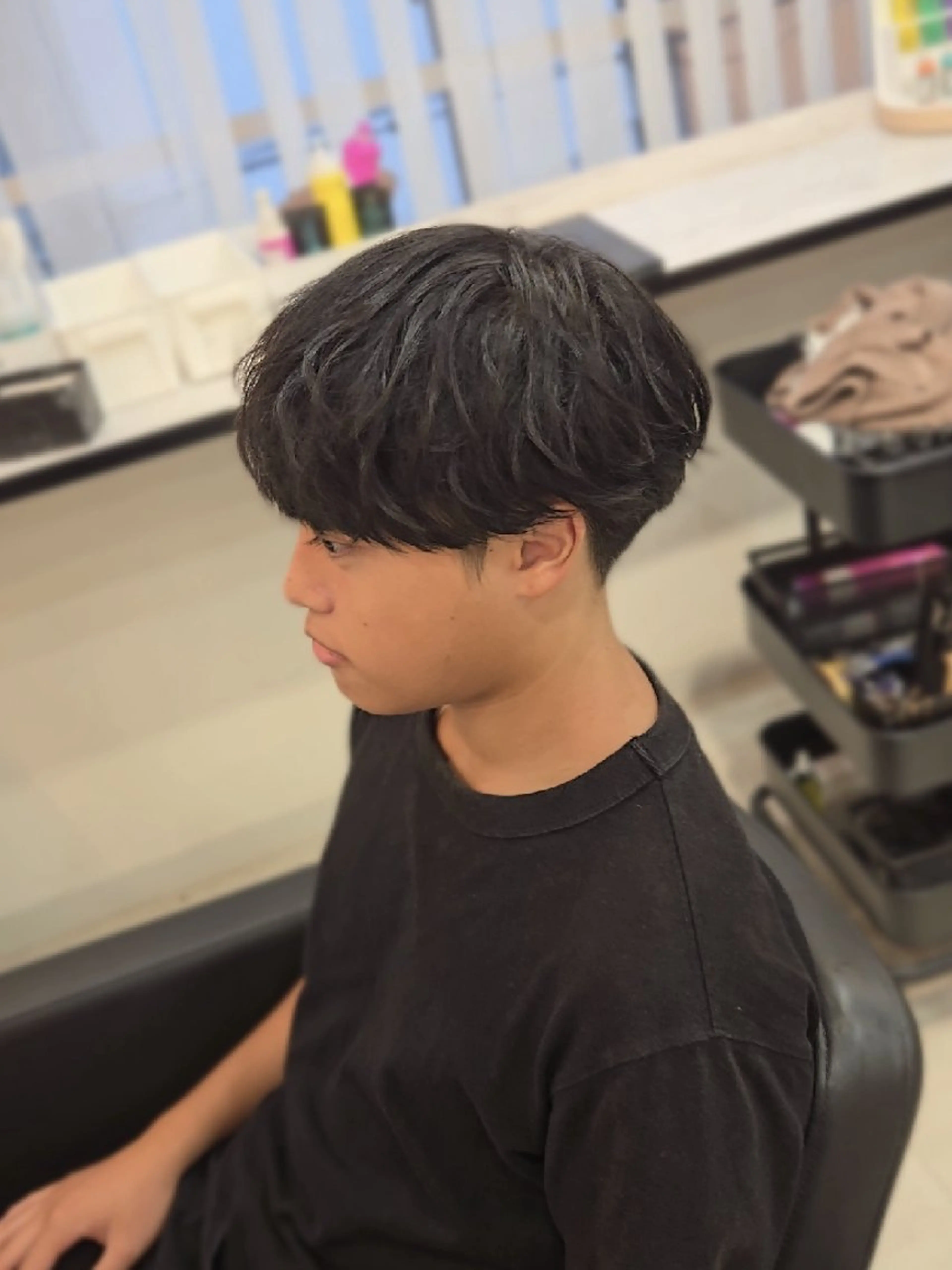 ミディアム メンズ ミディアムパーマ マッシュ メンズパーマ シャドーパーマ カット ヘアセット Lapis 名古屋駅前店所属・LEN名古屋/パーマ メンズ特化美容師のヘアスタイル