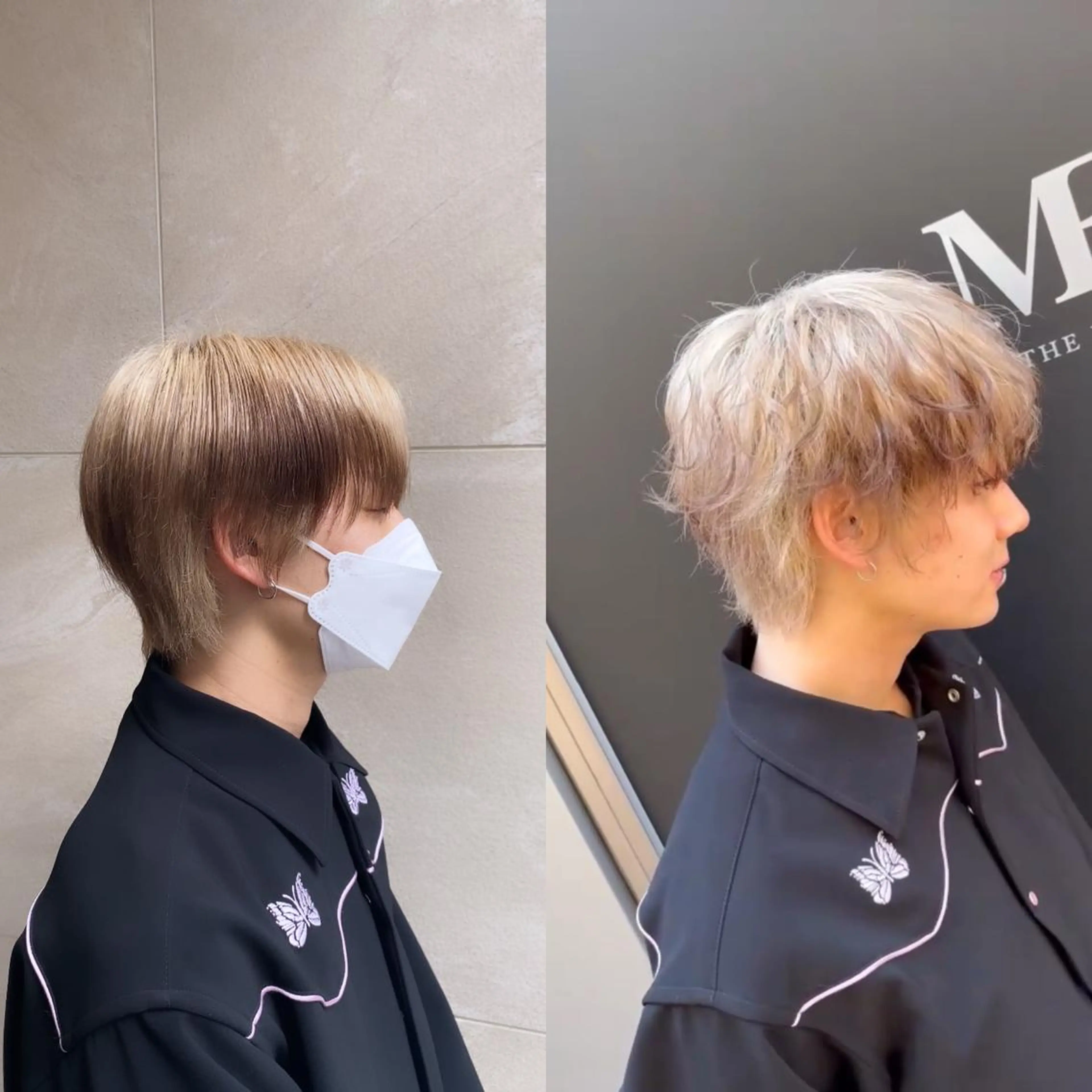 メンズ 透明感ブリーチ/ メンズパーマのヘアスタイル