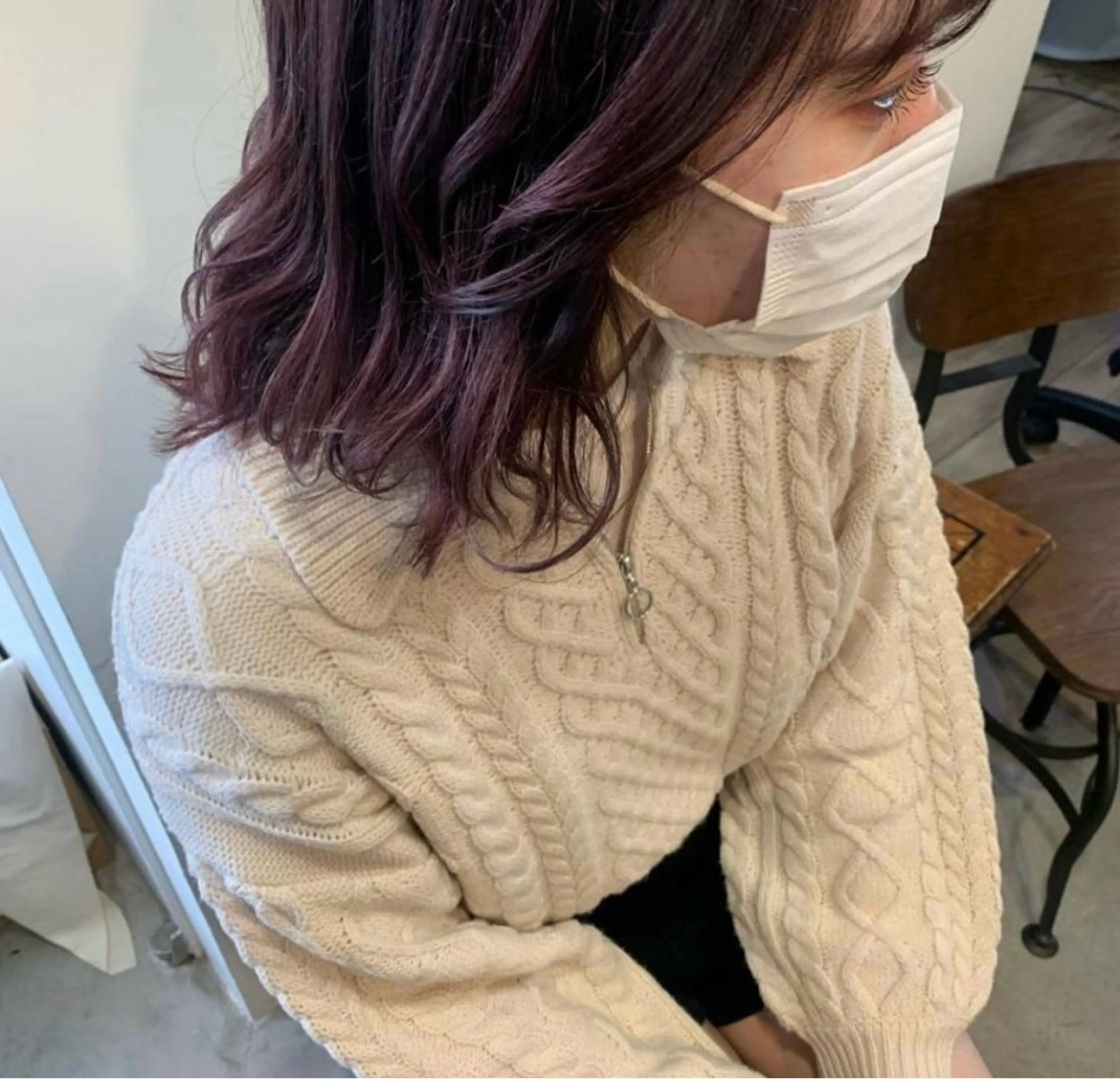 ミディアム カラー ブリーチ カット ヘアカラー トリートメント 暖色/まろベージュ/ シカタユウカのヘアスタイル