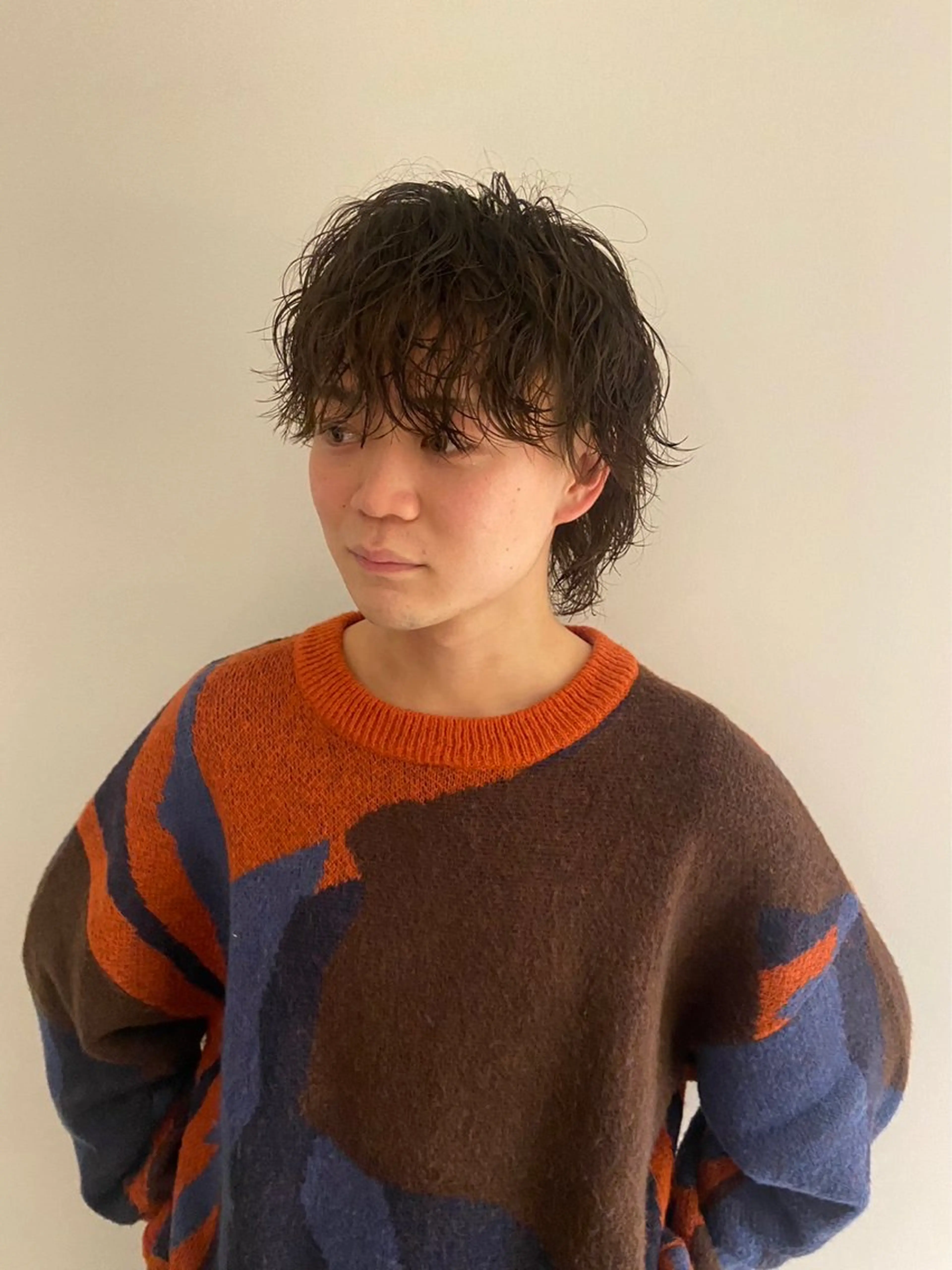 メンズ メンズパーマ メンズウルフカット ウルフカット 透明感モテ艶髪カラー Gallicaイリサのヘアスタイル