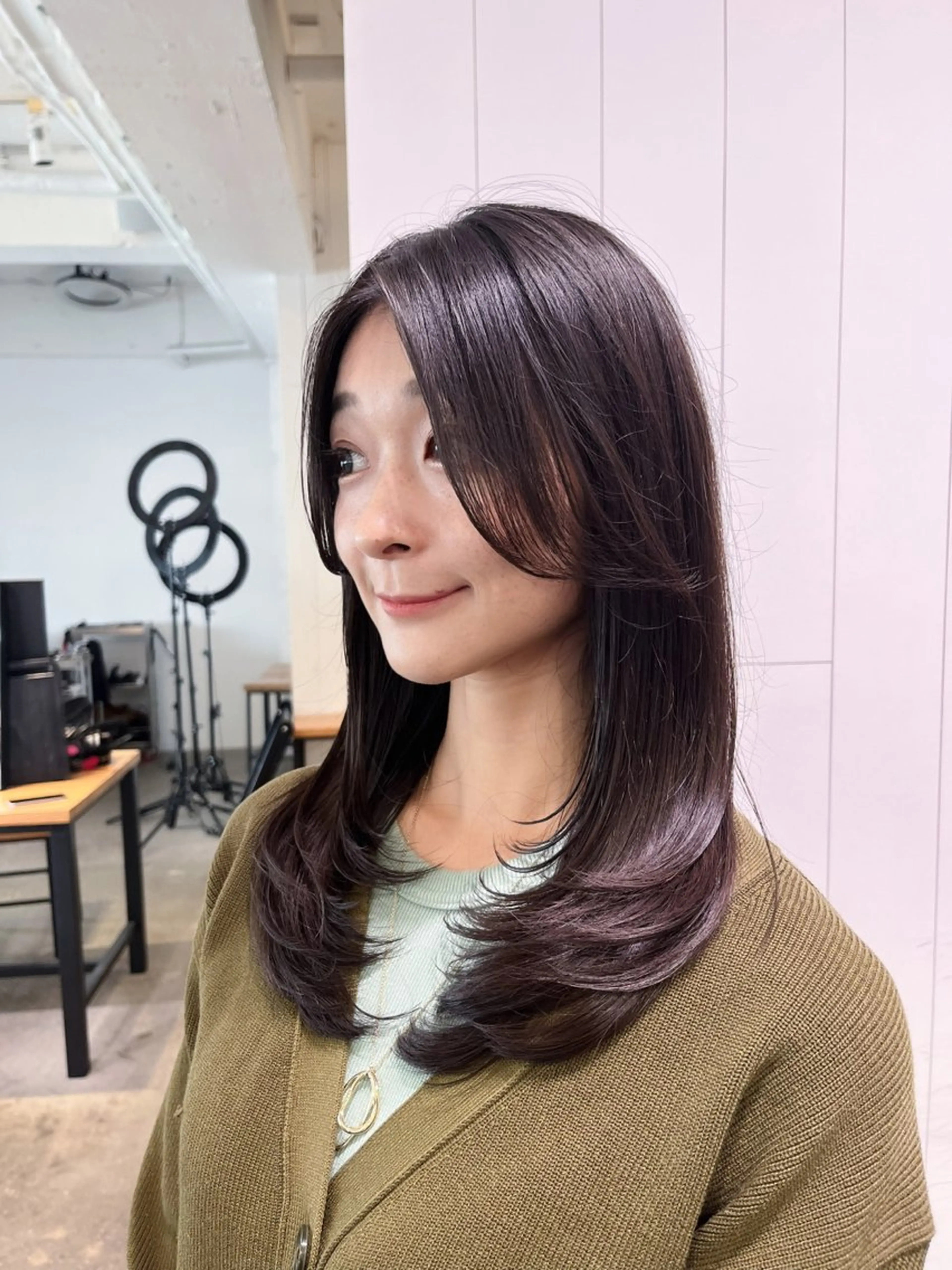 ロング レイヤーカット stud.所属・髪質改善/韓国ヘア yunaのヘアスタイル