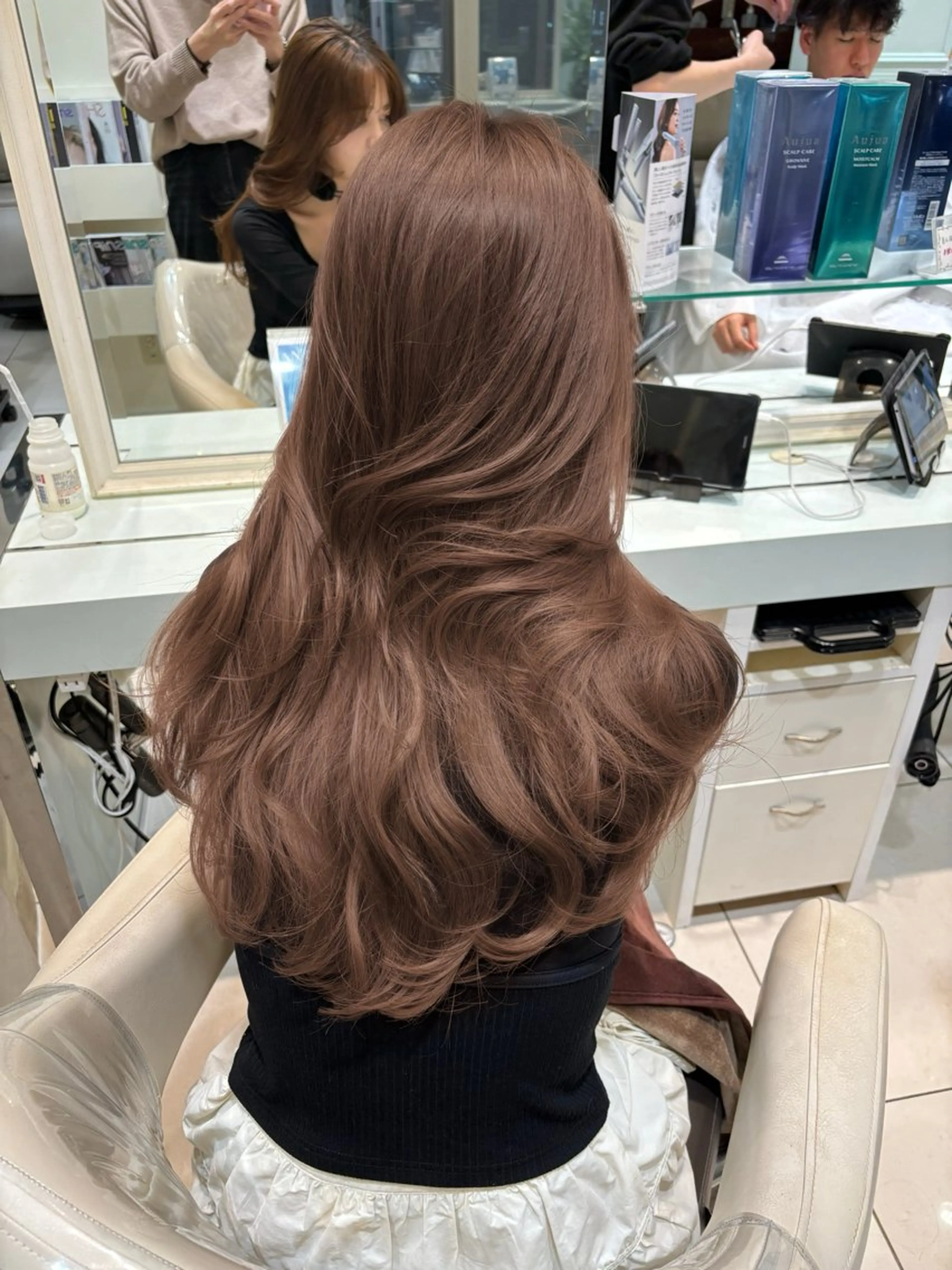 ロング 💗ブリーチなし 透け感💗徳井はやとのヘアスタイル