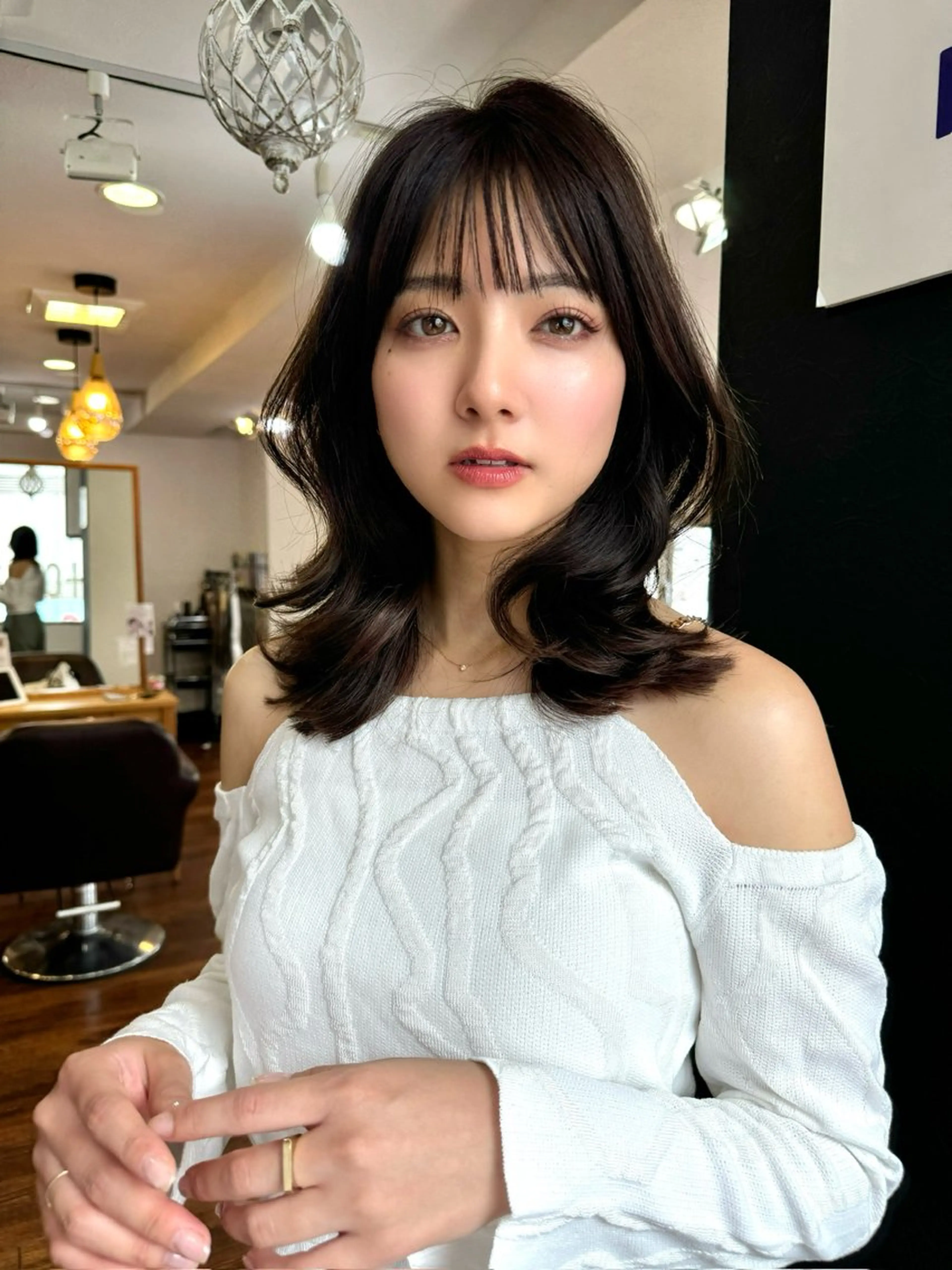 セミロング カラー くびれヘア レイヤーカット 似合わせレイヤー 🇰🇷荒木洋文のヘアスタイル