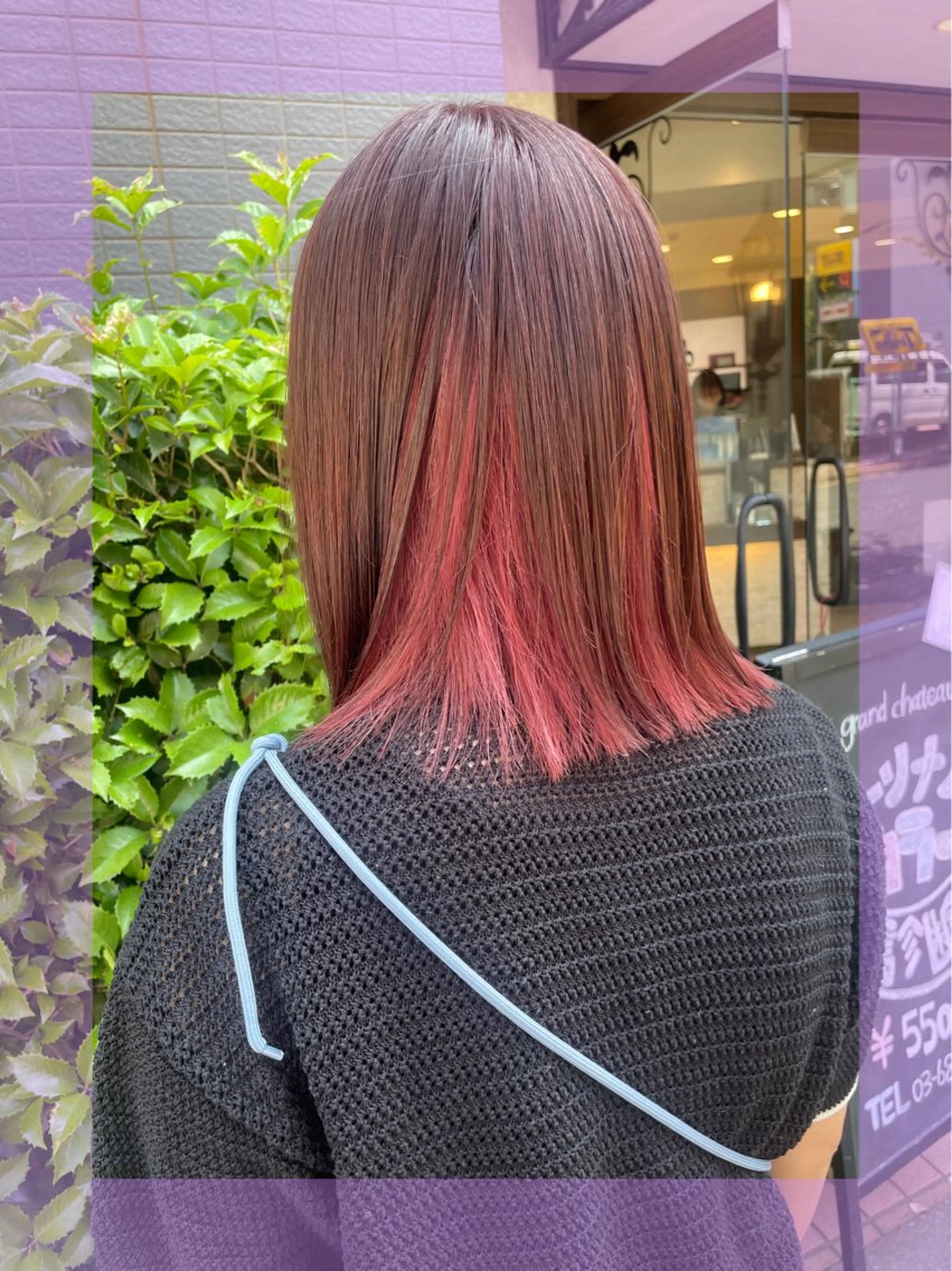 ミディアム カラー ヘアアレンジ ブラウンカラー ピンクカラー ピンクブラウン 🦄ブリーチ💜エク ステ💜MIU🦄のヘアスタイル