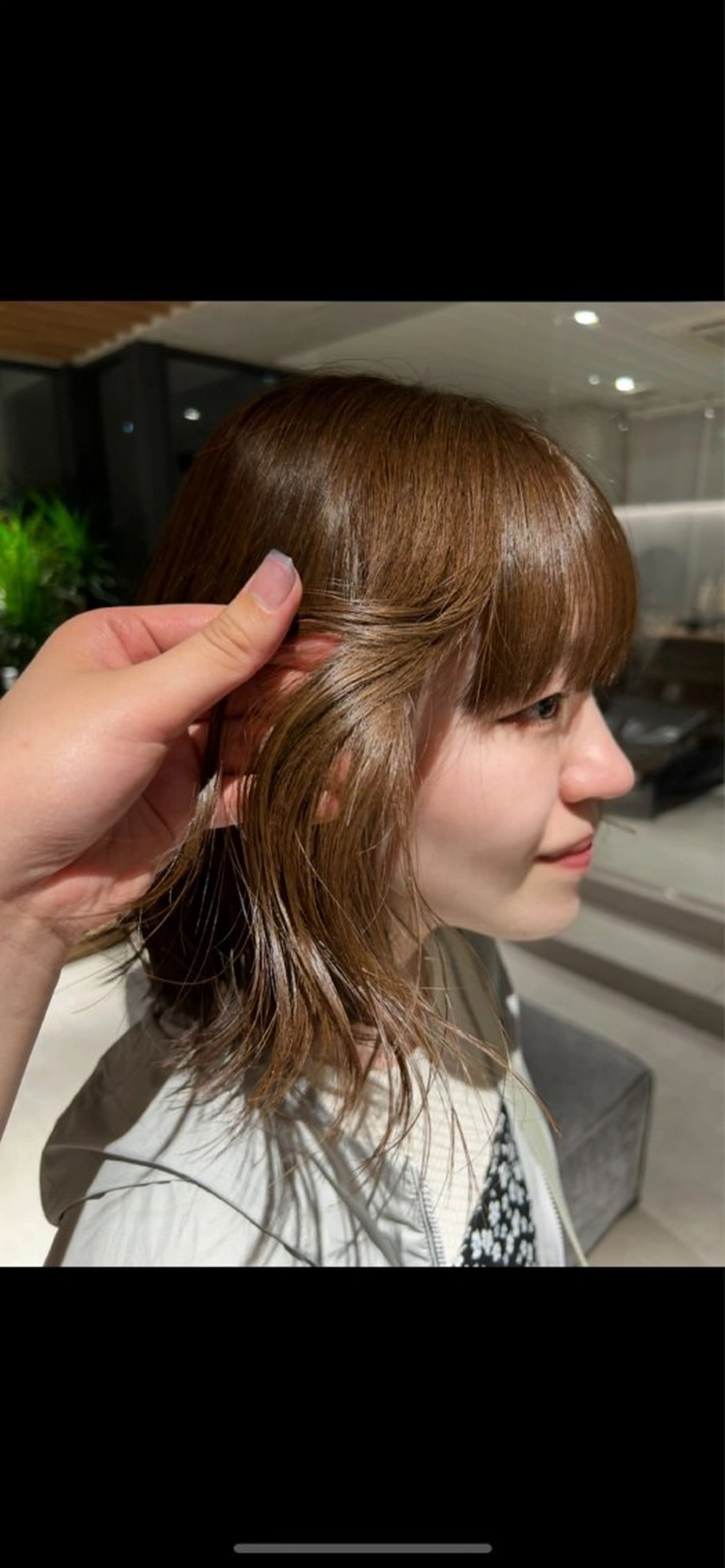 ミディアム ヘアカラー 中村 果乃のヘアスタイル