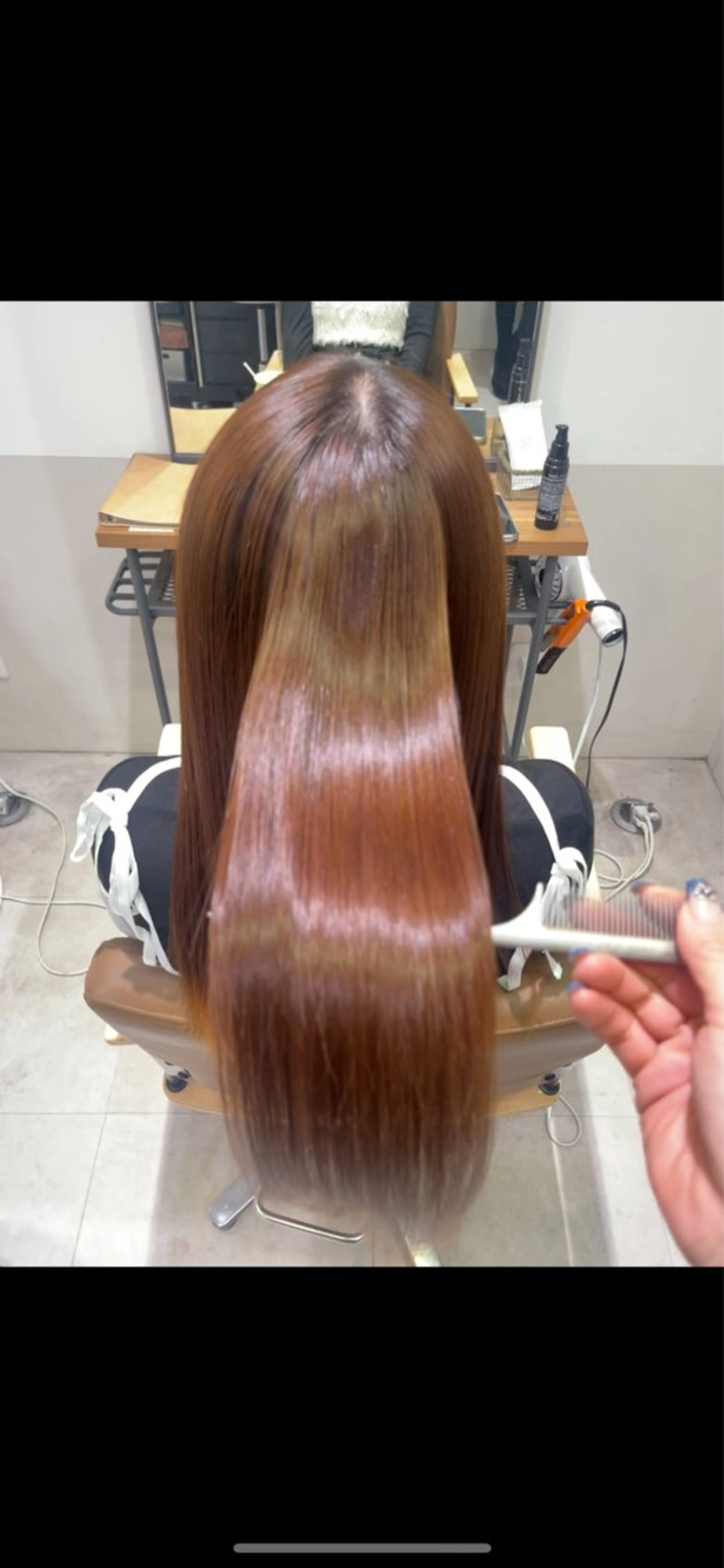 ロング 縮毛矯正 透明感カラー大阪/ jueru💫のヘアスタイル