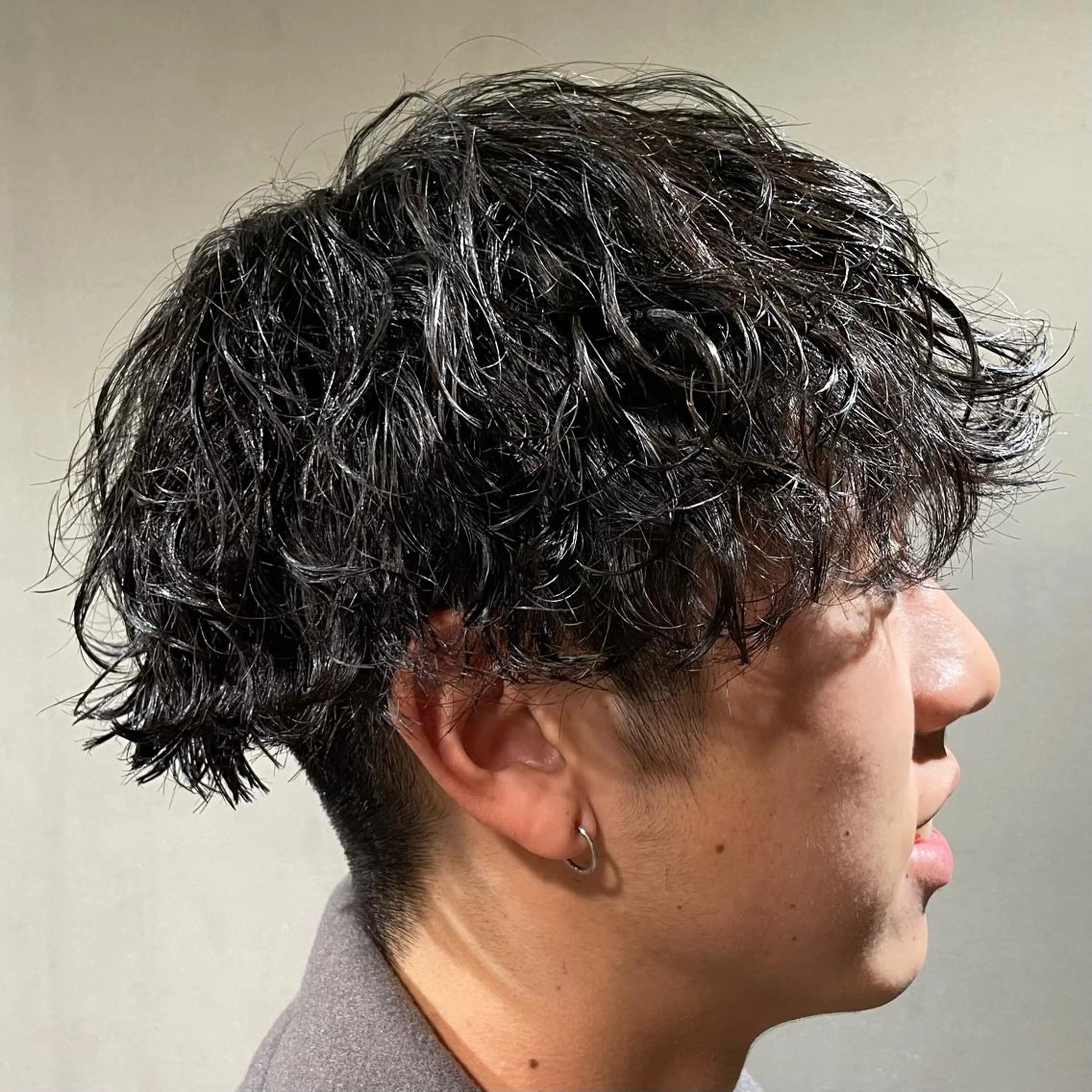 ショート パーマ メンズ カット パーマ ヘアセット メンズ/メンズパーマ /心斎橋/新地政紀のヘアスタイル