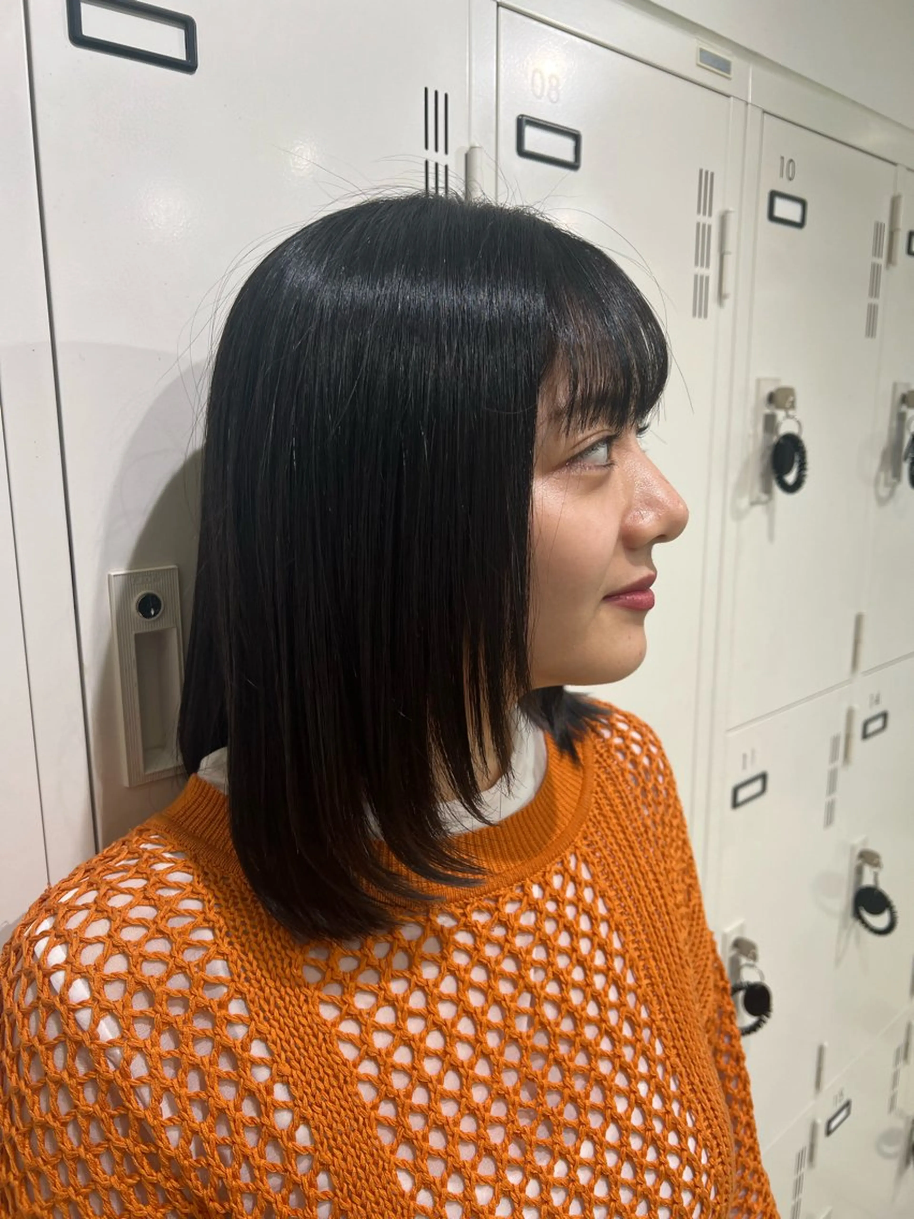 ミディアム カラー 顔周りカット レイヤーカット カット トリートメント 【暖色カラー特化】 中山由梨のヘアスタイル