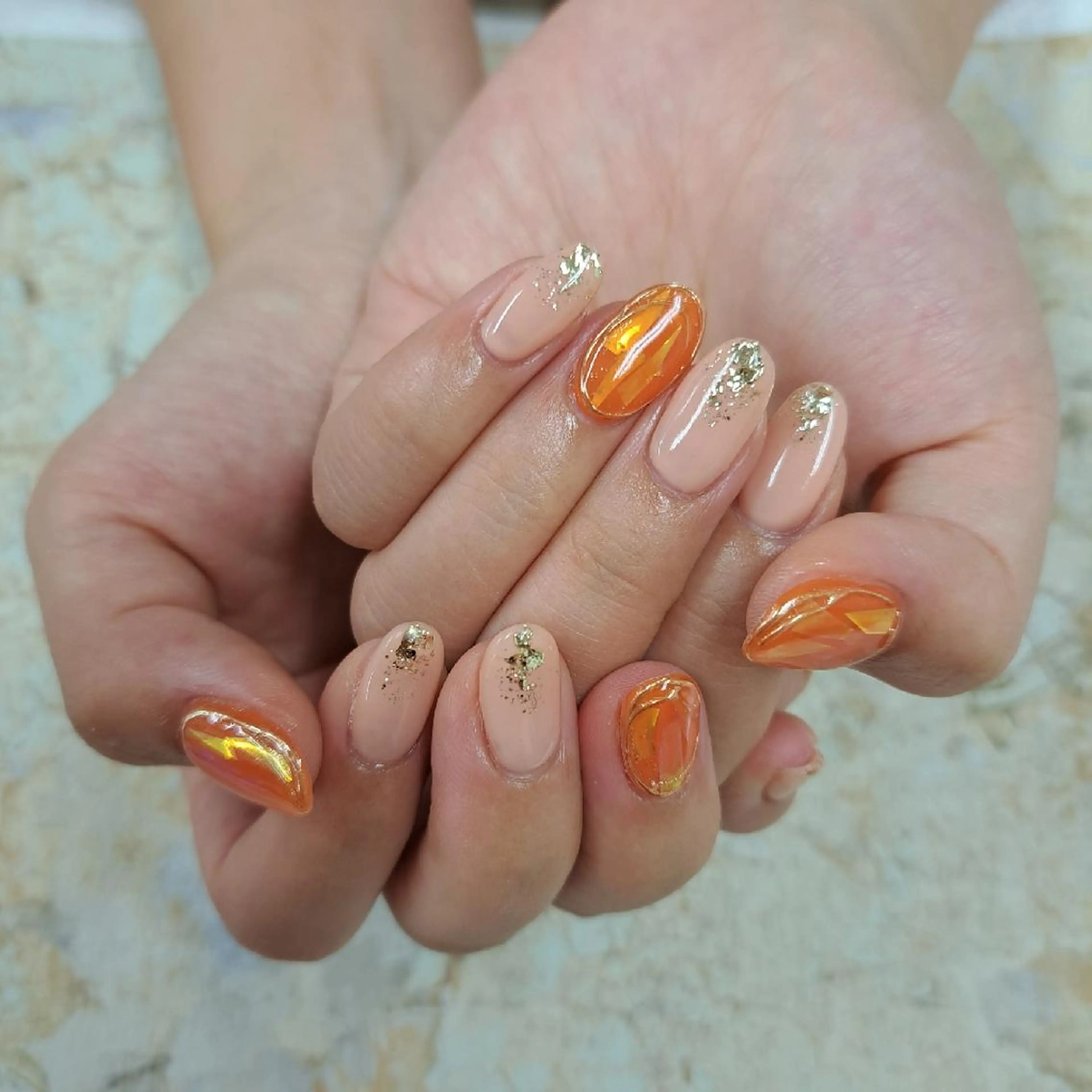 ネイル アートネイル ジェルネイル 持ち込み ニュアンスネイル パラジェル 河野ちえ (雑誌掲載サロン)のネイルデザイン