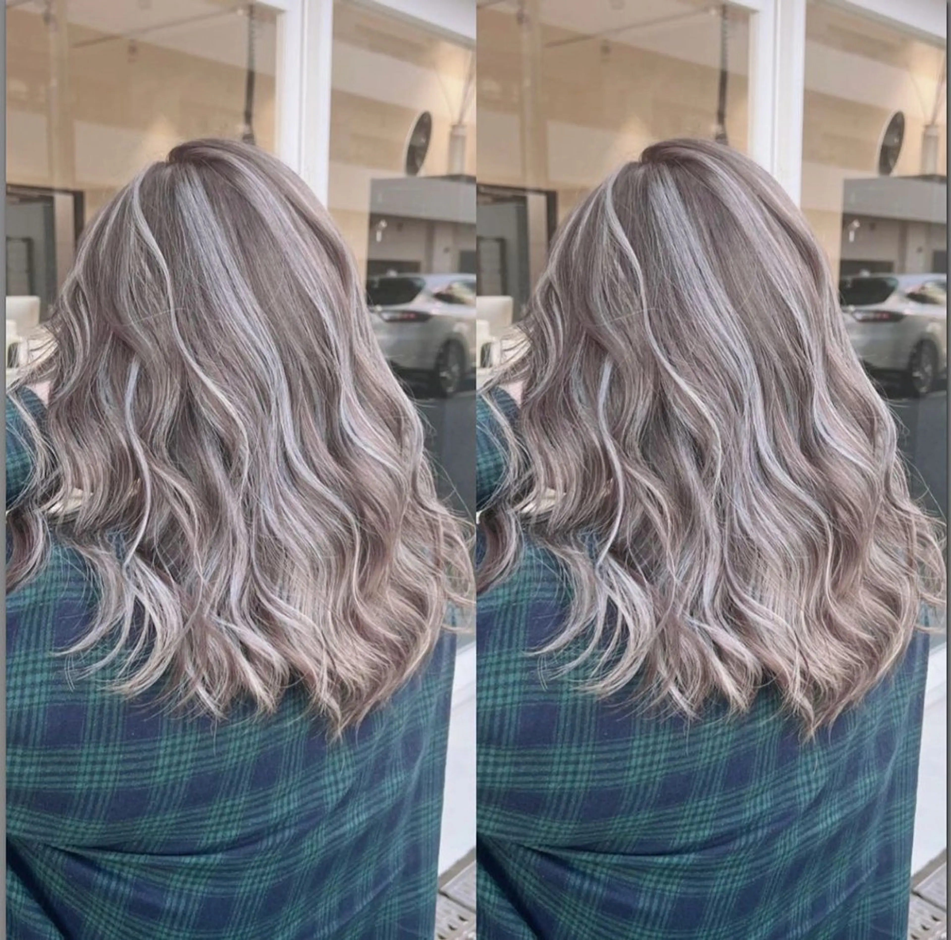 ロング カラー ブリーチ ケアブリーチ ヘアカラー オフホワイトアンドなんば所属・福西 洋斗のヘアスタイル