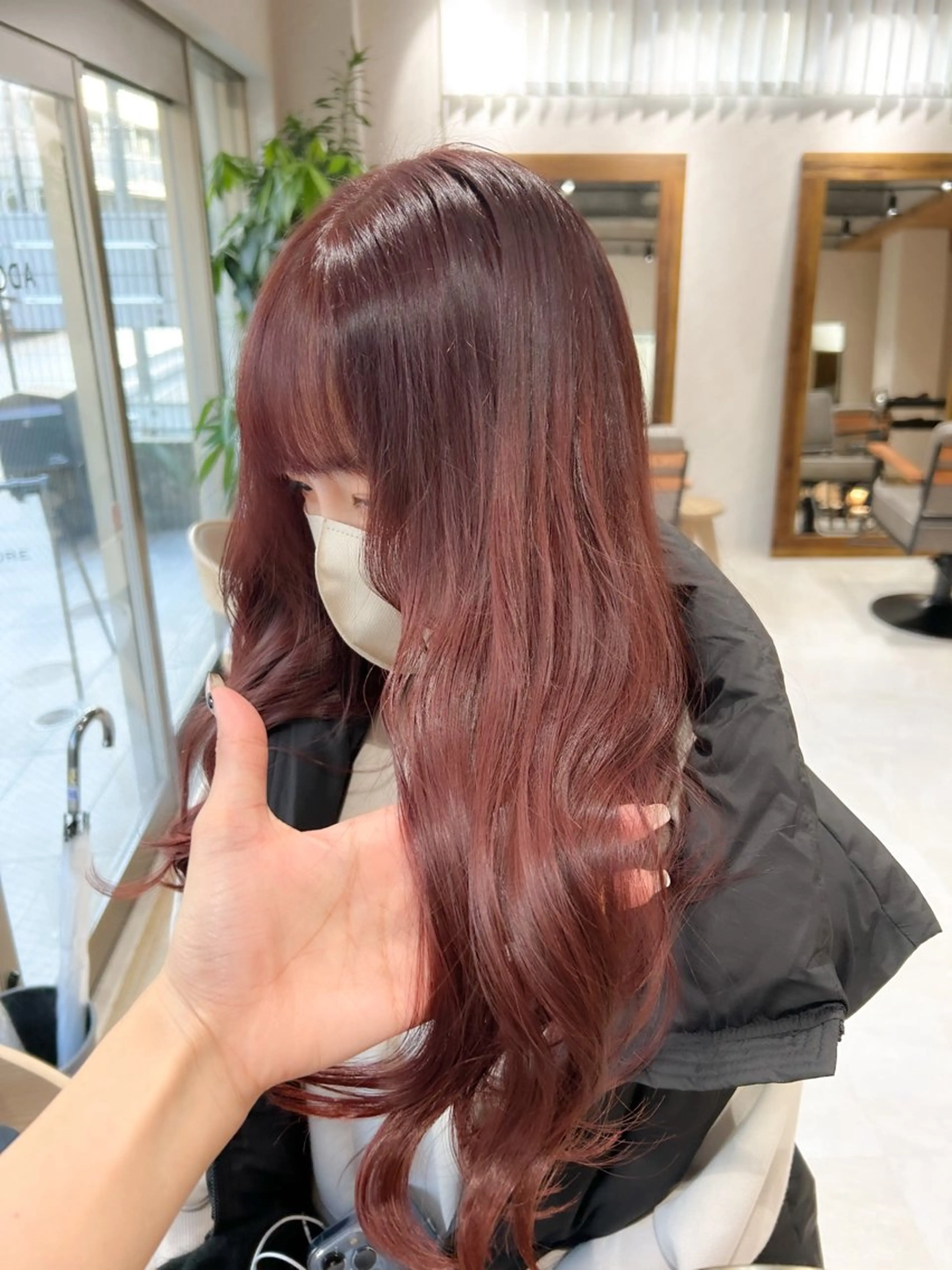 セミロング カラー ブリーチ ブラウンカラー ブリーチなしカラー ピンクカラー ピンクブラウン 🎀髪質改善・艶髪カ ラー🎀YUMEKAのヘアスタイル