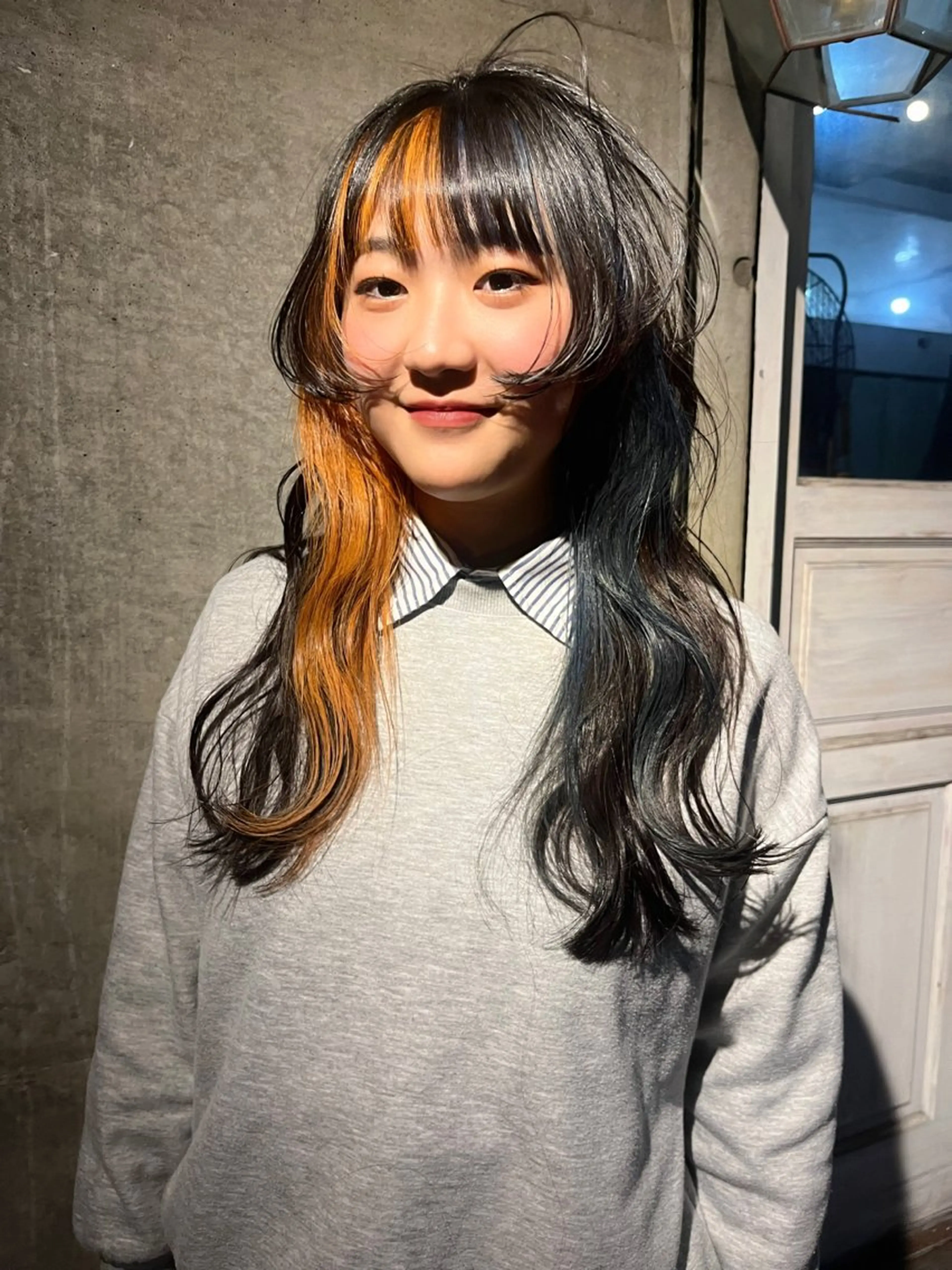 セミロング カラー ヘアカラー トリートメント 南堀江/顔まわりレイ ヤー/YUKA⭐️のヘアスタイル