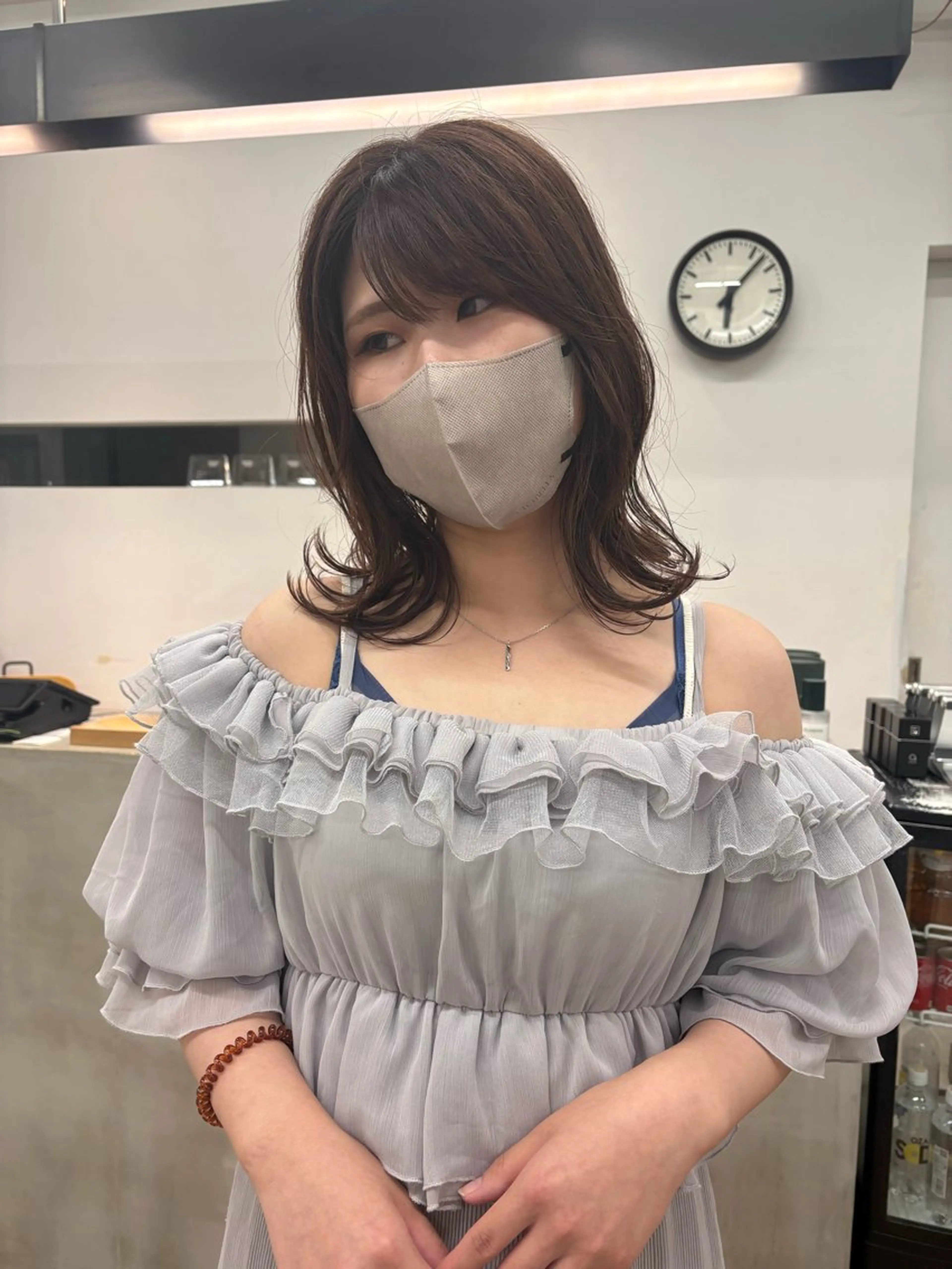 セミロング パーマ デジタルパーマ 齋藤 圭希のヘアスタイル