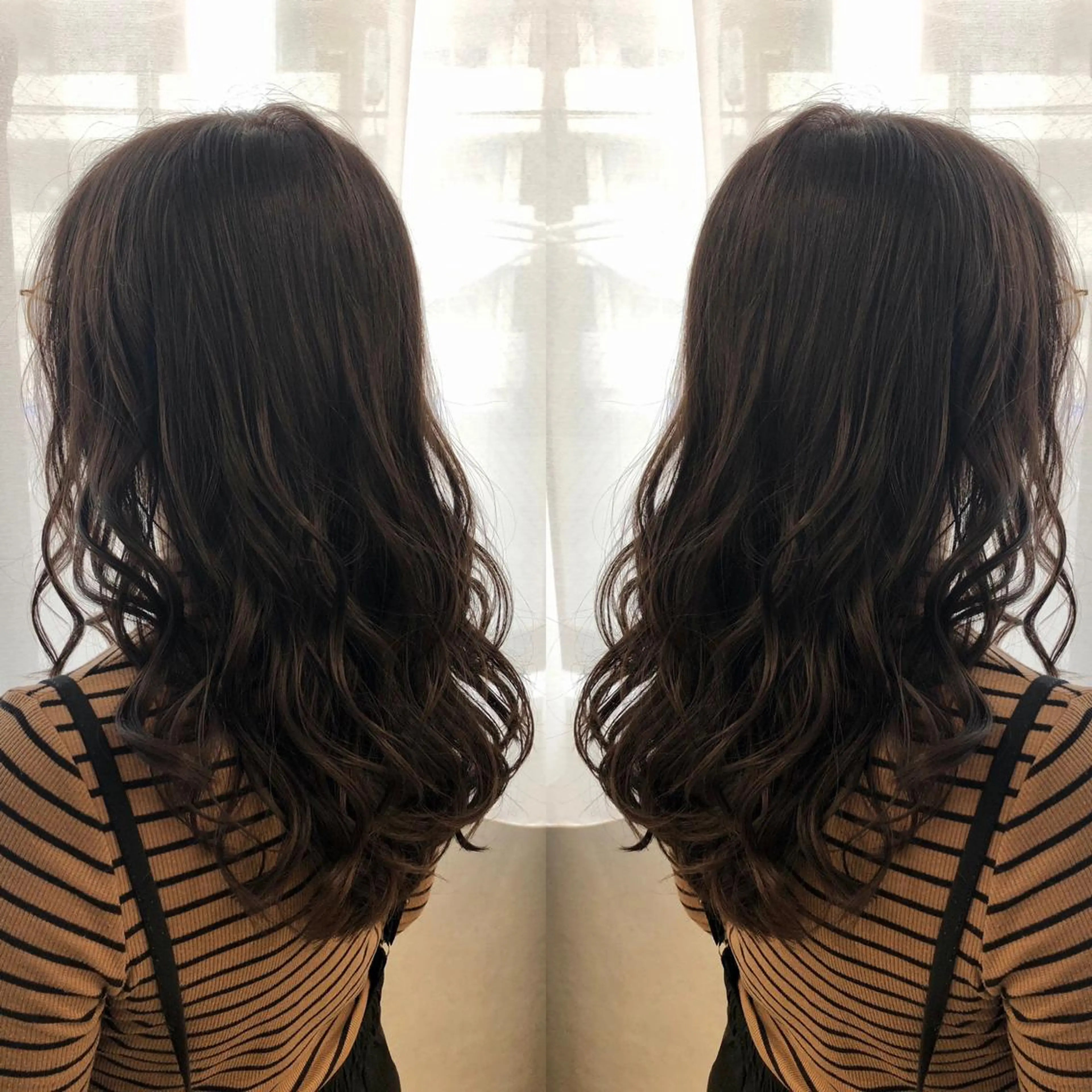 ロング カラー アッシュ カット ヘアカラー トリートメント 天野 涼のヘアスタイル