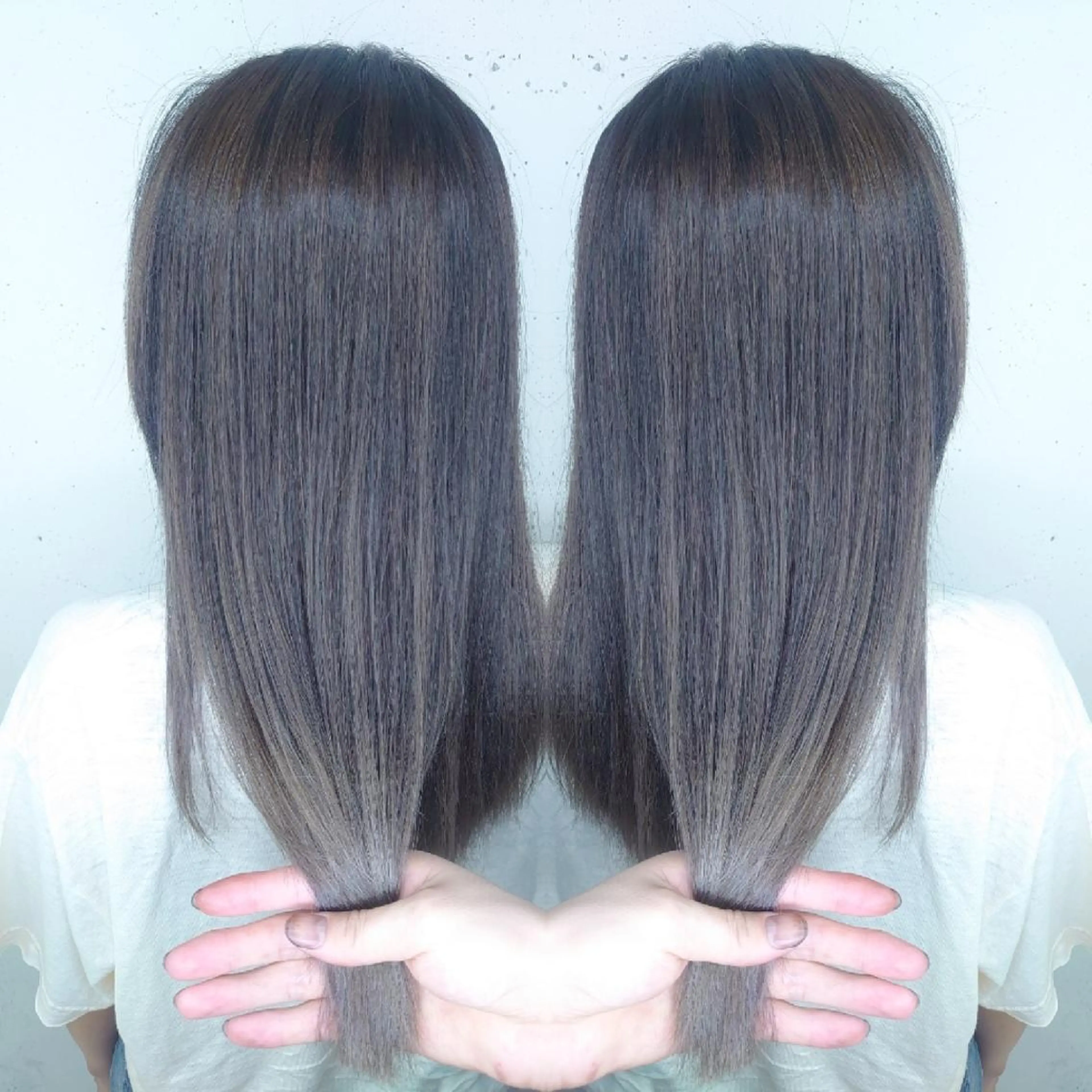 セミロング カラー グレージュ E Komo hair所属・Wow❕E Komo hair 永井一輝のヘアスタイル