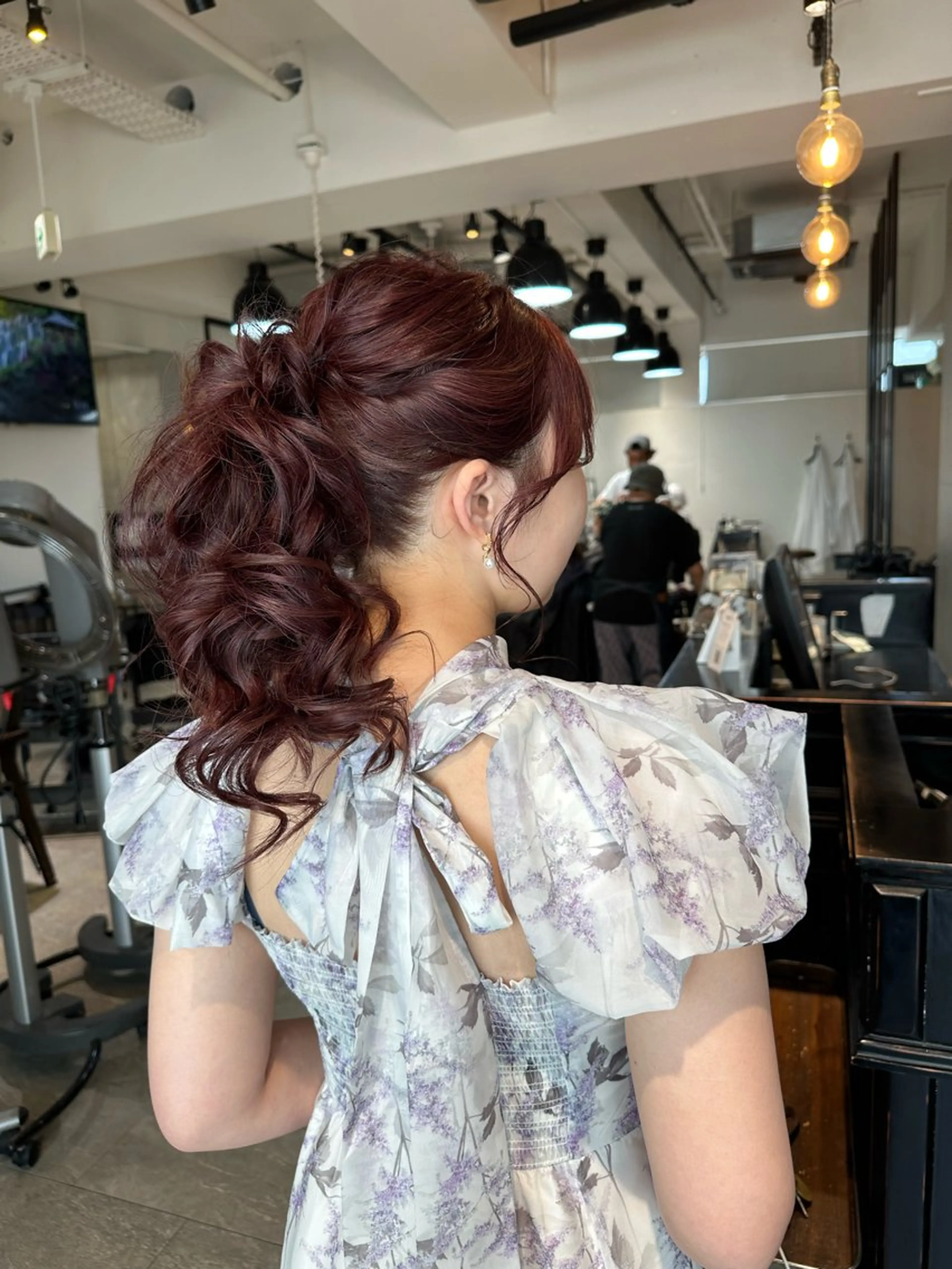ヘアアレンジ メンズ キッズ ポニーテール 結婚式・ブライダル ヘアセット BRAIDS💎愛子 大人ハイライト💎のヘアスタイル