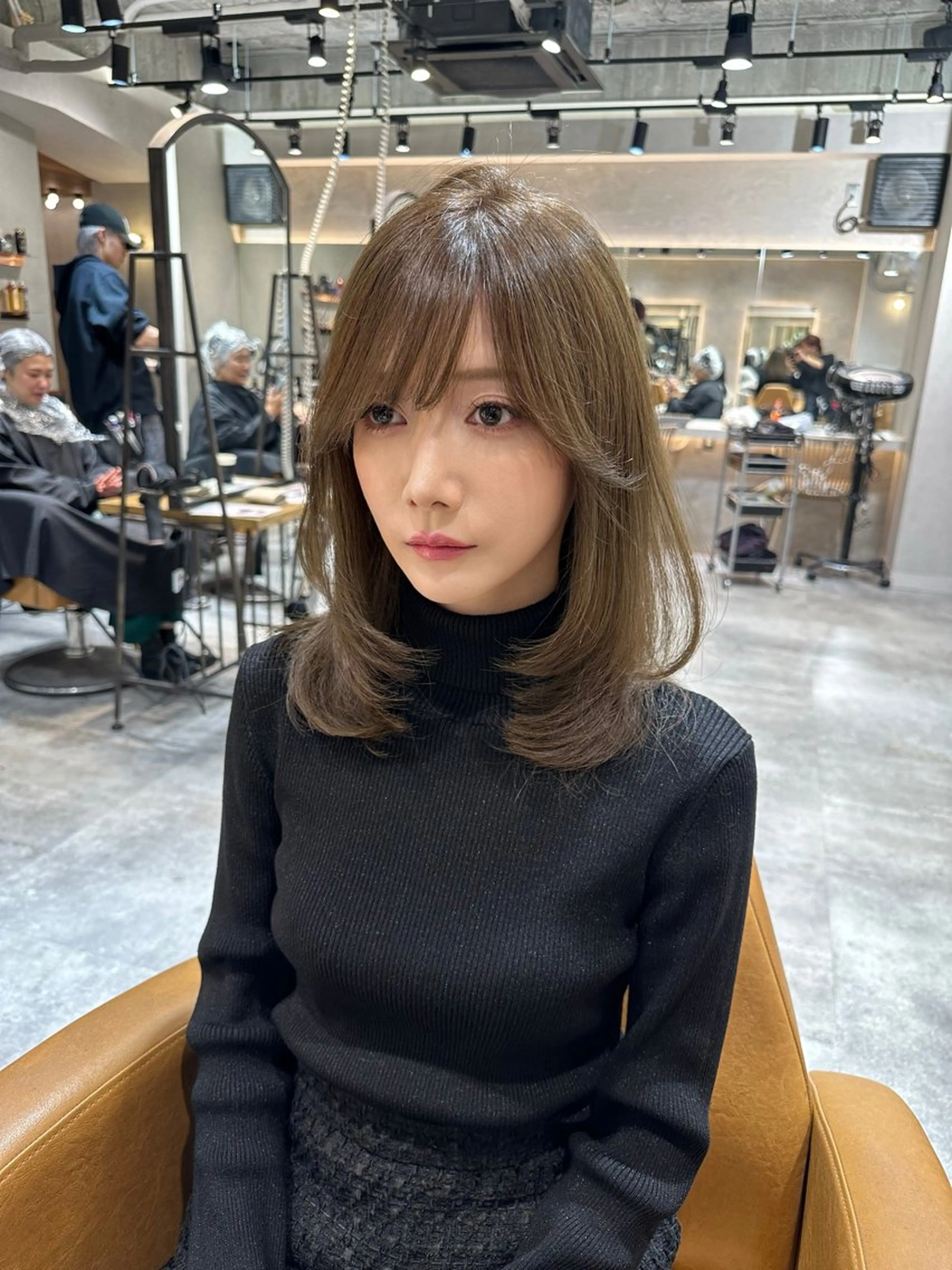 ミディアム ミディアムレイヤー 顔周りカット 韓国風ヘア レイヤーカット カット ヘアカラー トリートメント ヘアセット 韓国ヘア/レイヤー/ 髪質改善/銀座/田島のヘアスタイル