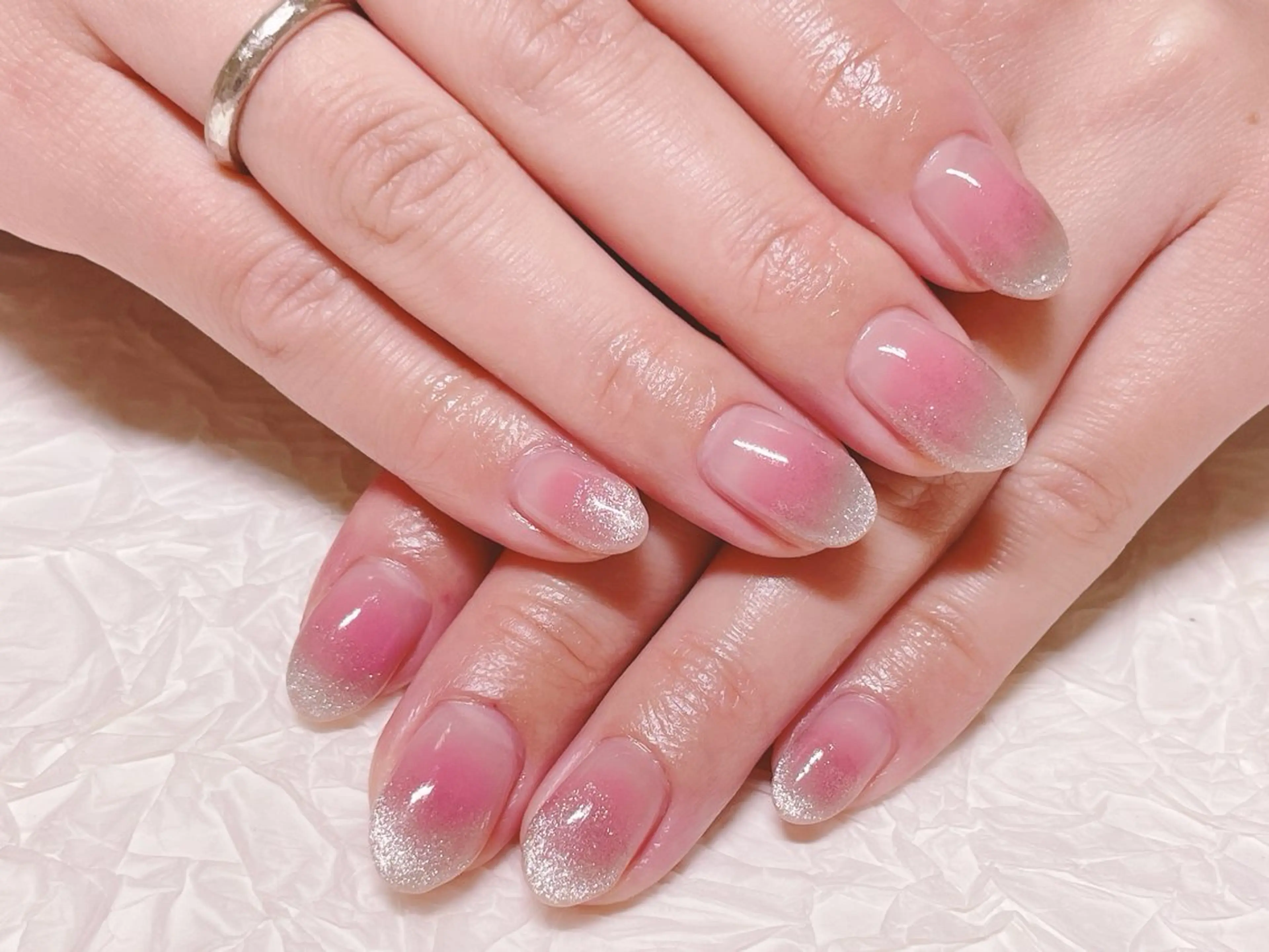 🌈人気チークマグフレンチネイル💅 ☆当日予約🆗☆ジェルオフ無料&ケア込み☆パラジェル追加￥850の写真
