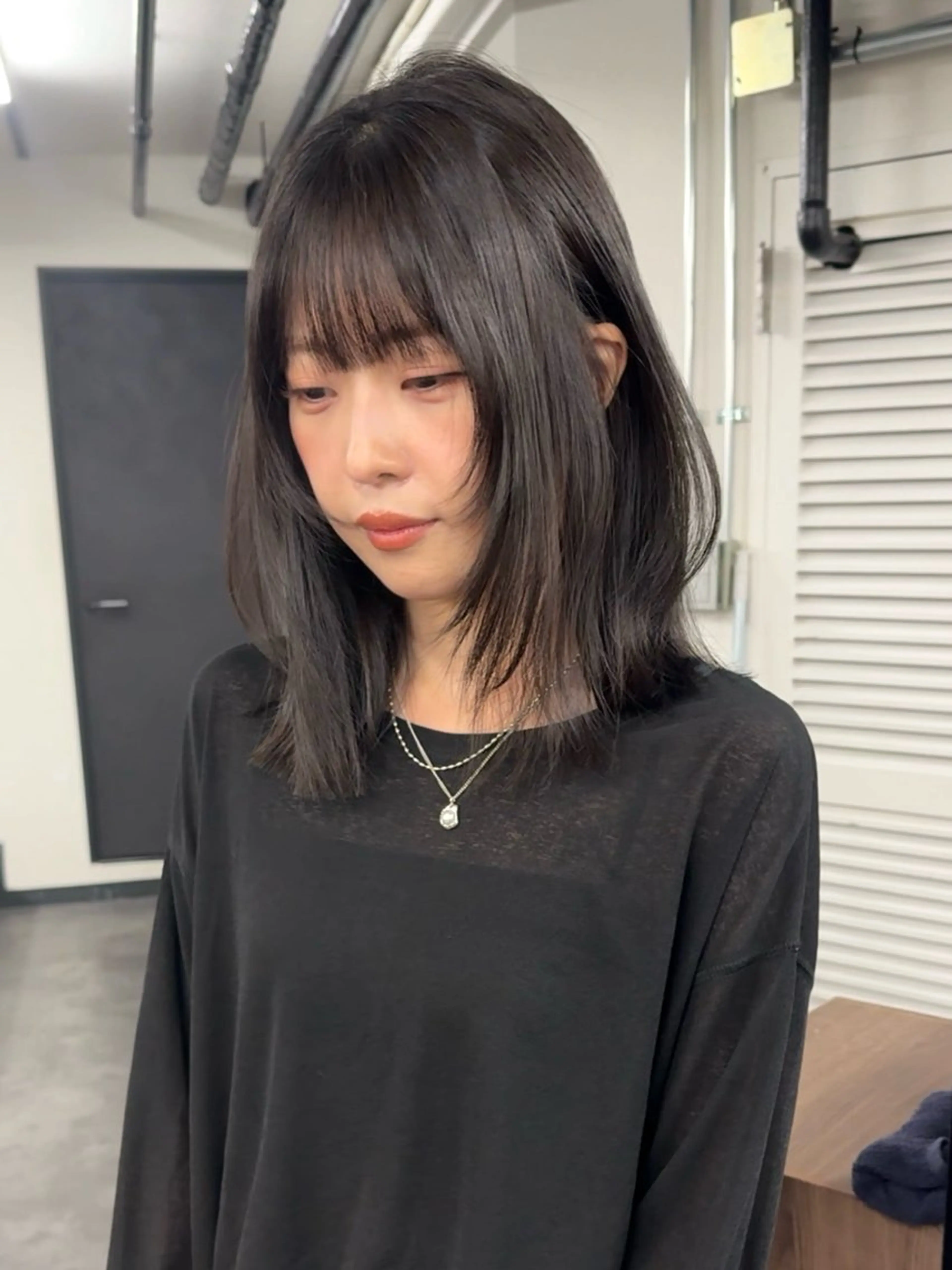 セミロング カラー layer bob /透明感カラーのヘアスタイル