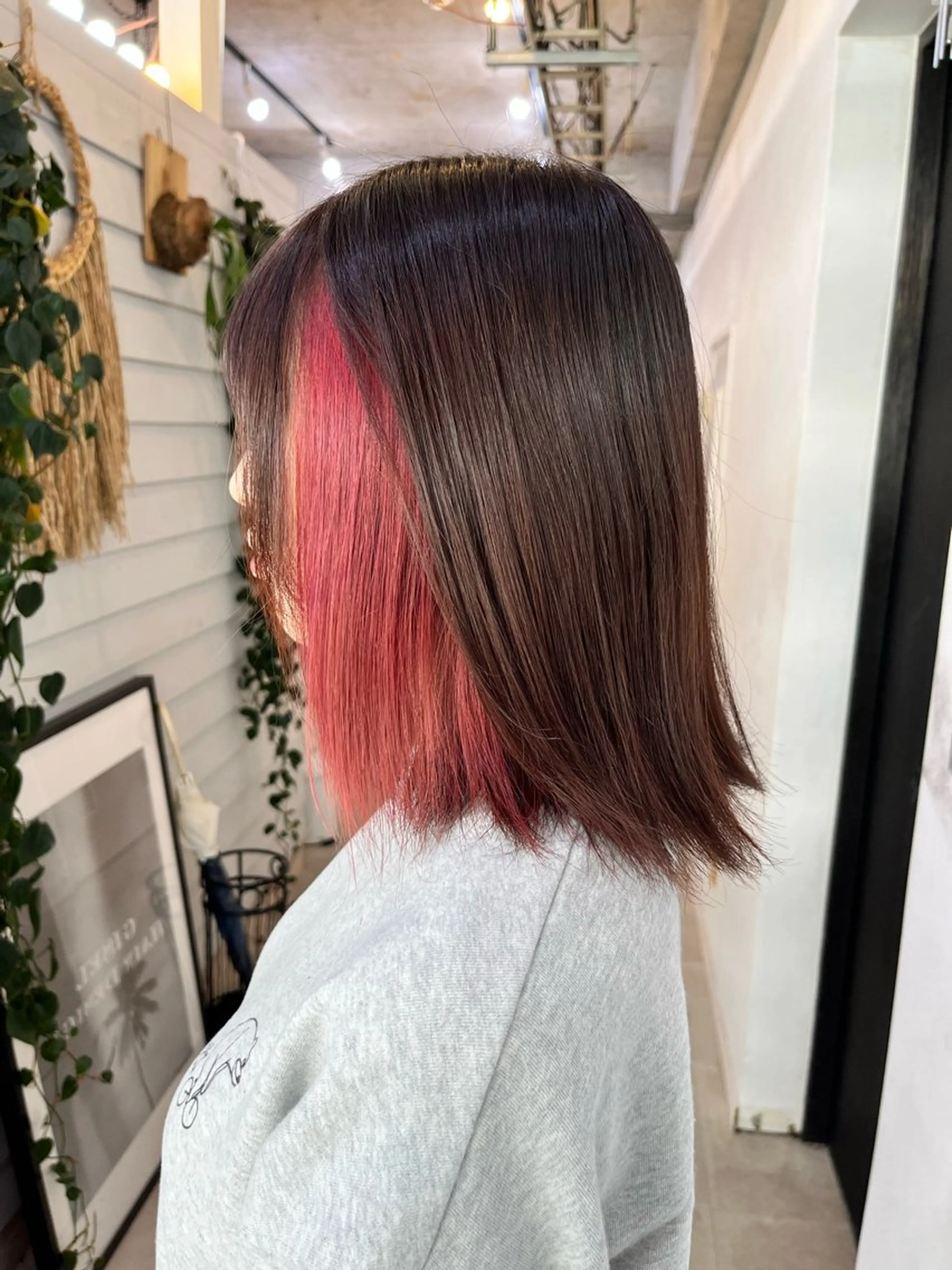 ショート カラー ブラウンカラー ピンクカラー ピンクブラウン ヘアカラー トリートメント 柔らかいヘアカラー 大成のヘアスタイル