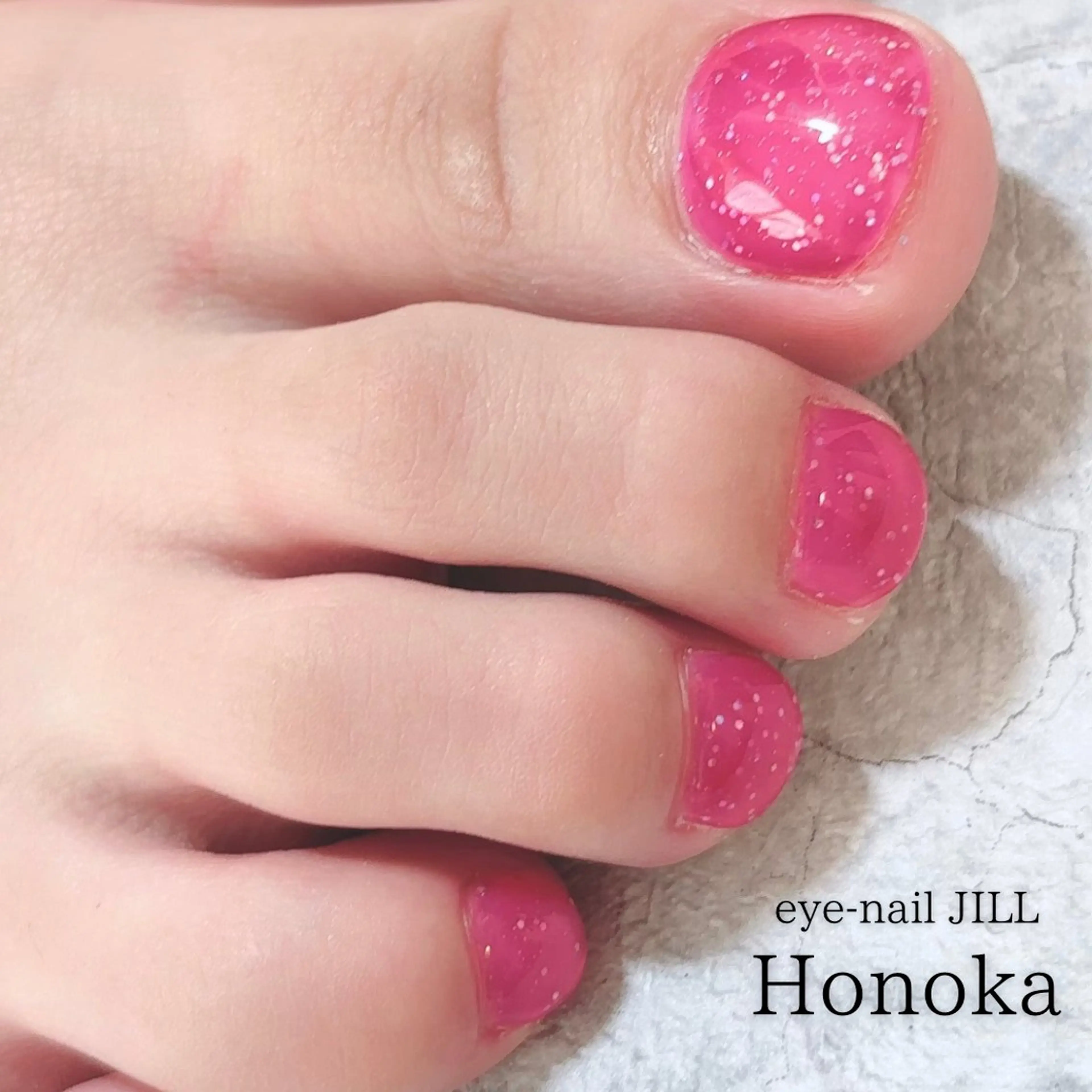 ネイル ワンカラーネイル ピンク フットネイル JILL Honokaのネイルデザイン
