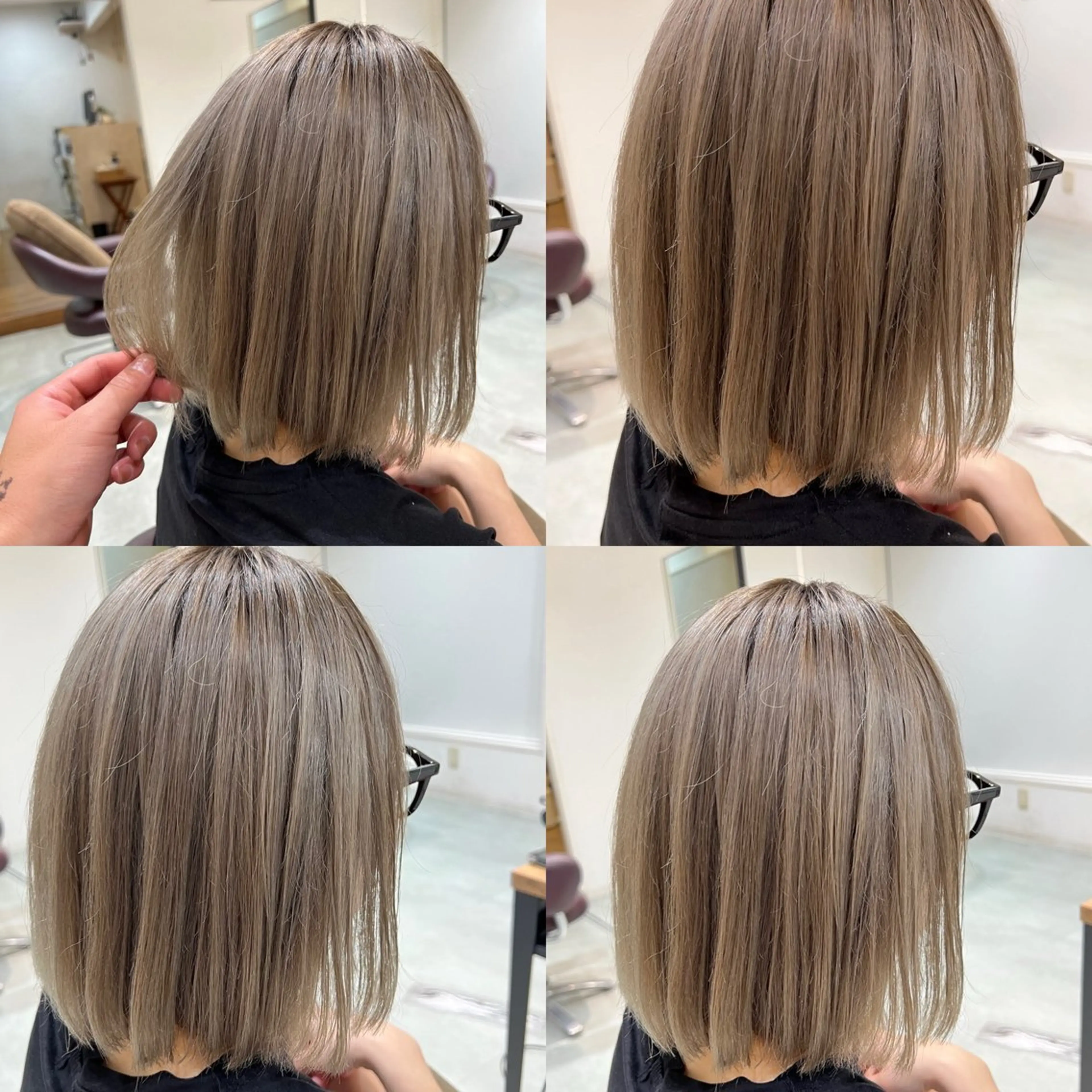 ショート カラー 透明感カラー Aile所属・酸性ストレート／カラ ー/山下高明のヘアスタイル